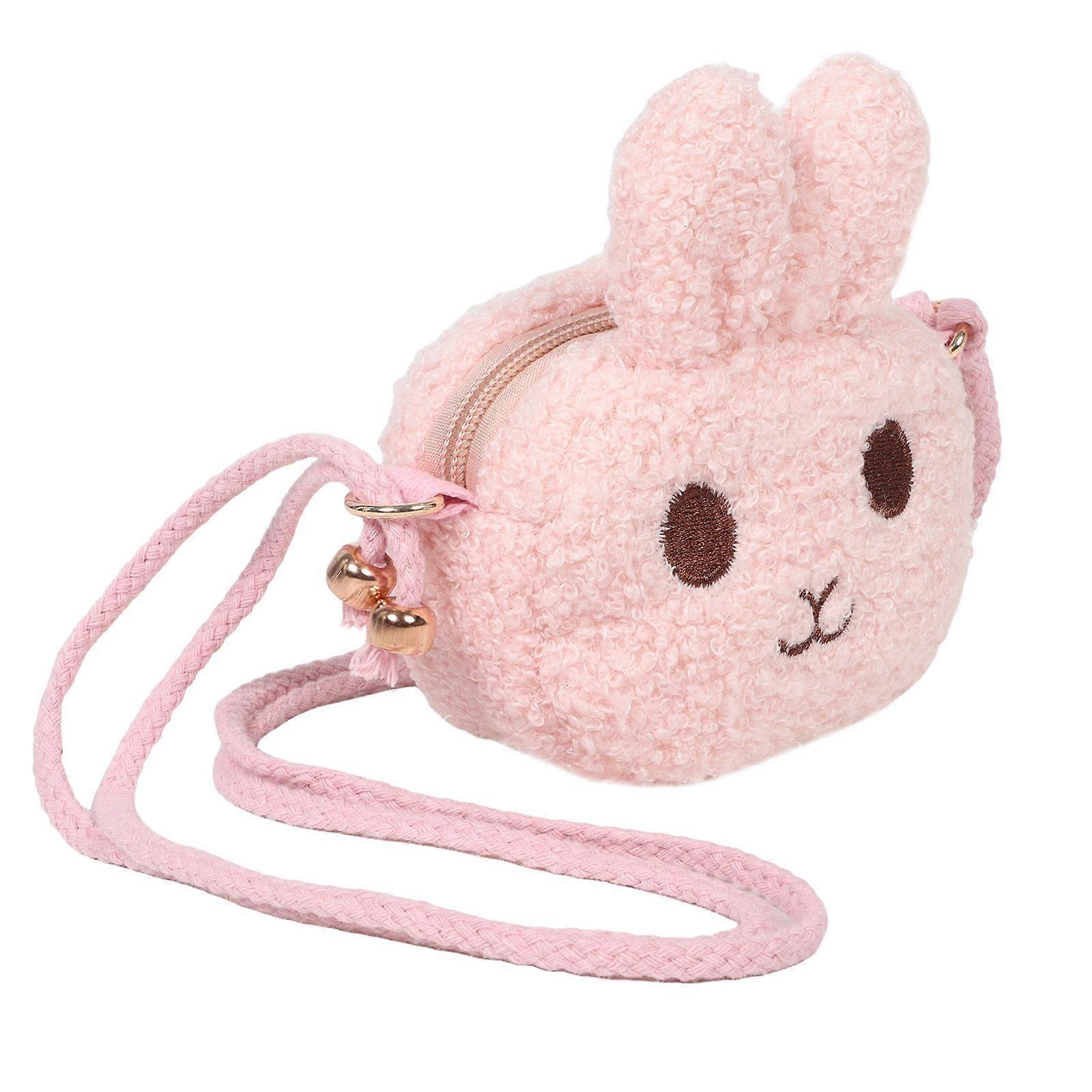 Crossbody Bag For Girls Soft Fluffy Rabbit Shape Purse Versatile Use For Children 1Pcs