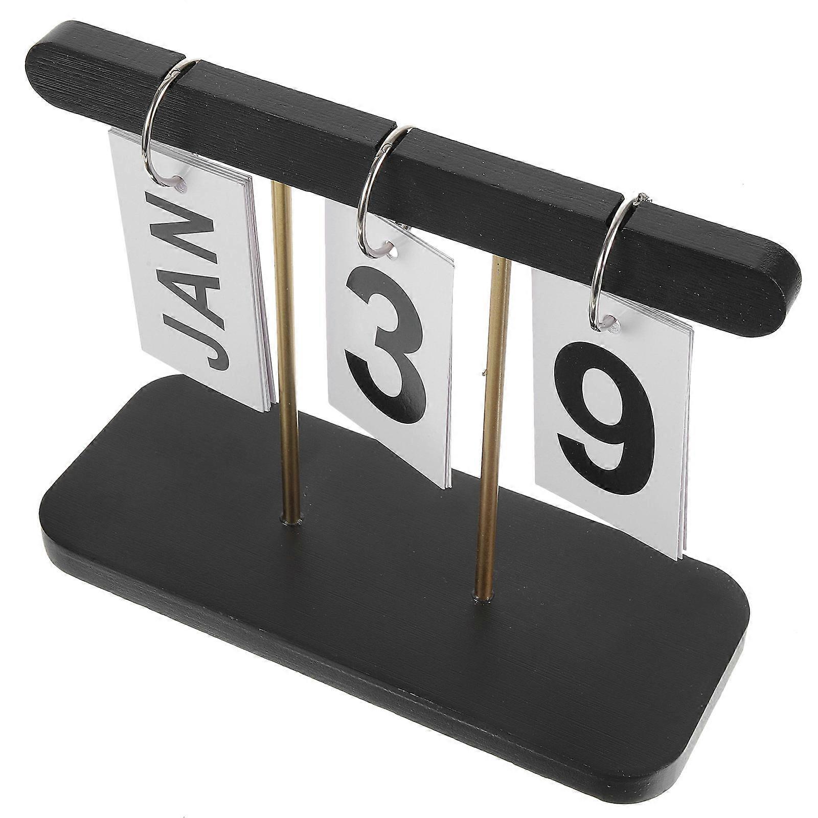 Black Standing Desk Calendar with Coil Ring Design for Home Use Practical and 6.5 x 5.5 inches
