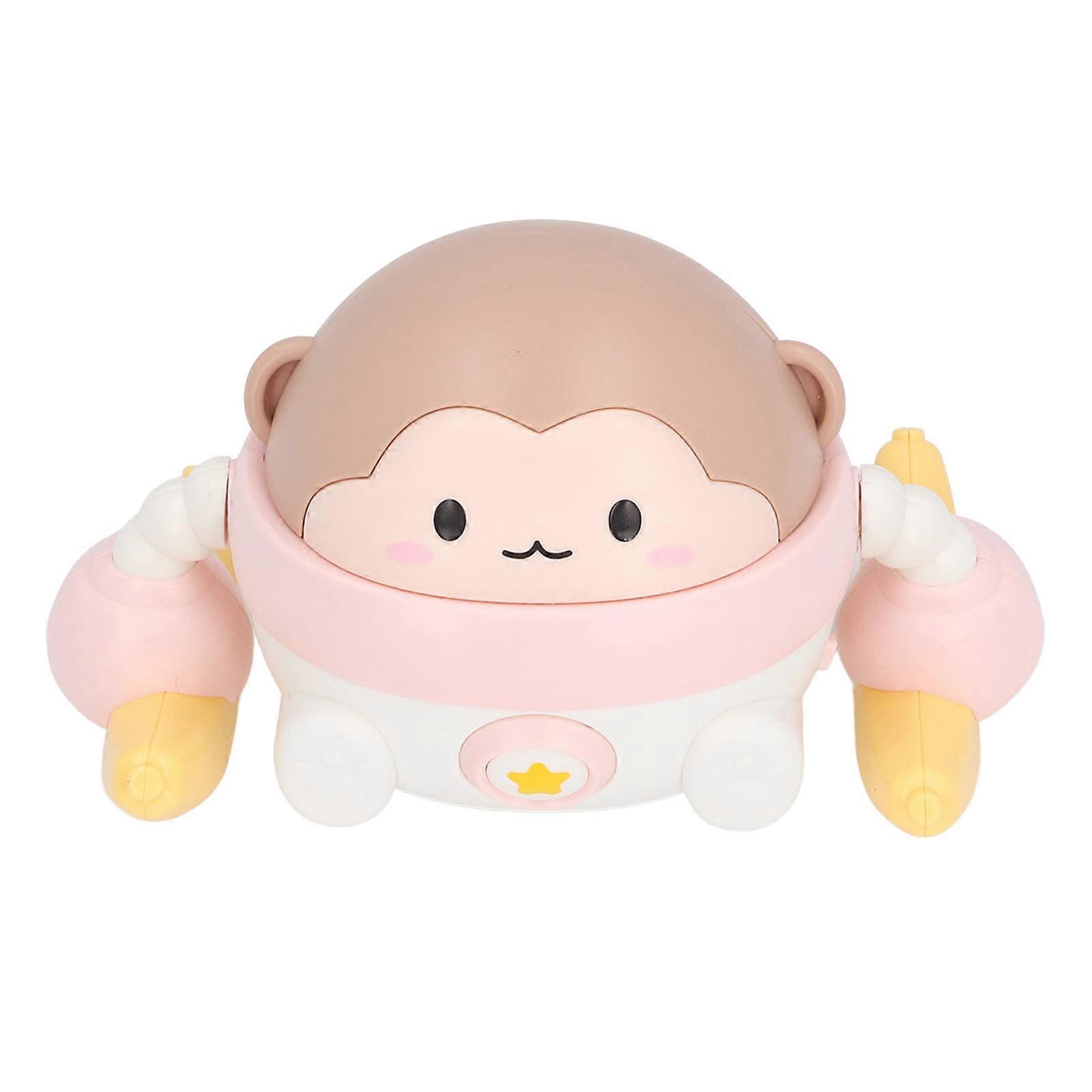 Electronic Tumbling Monkey Puzzle Guided Head Up Exercise Educational Crawling Monkey Toy Pink