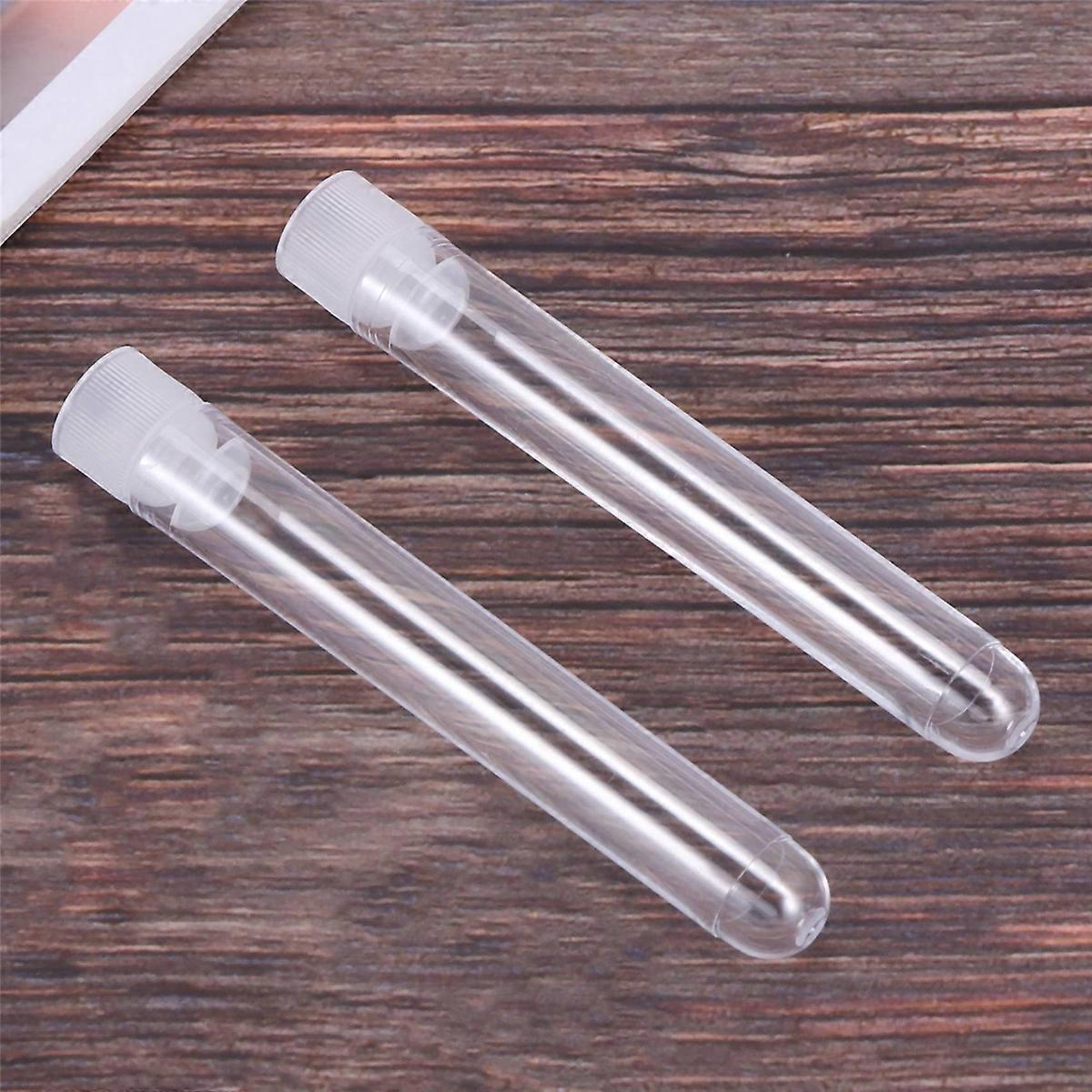 600Pcs Clear Plastic Test Tubes with White Screw Caps Sample Containers Bottles Push Caps 12X75mm
