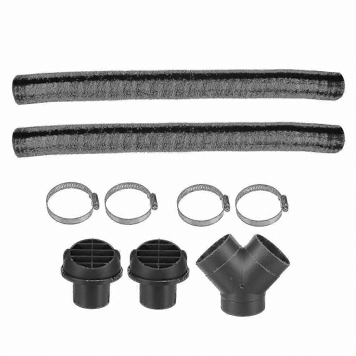 75mm Auto Heater Pipe Y Connector for Car Warm Air Ventilation System with Hose Clips