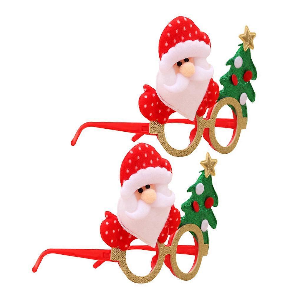 Fun Glasses Cartoon Glasses Frame for Party Use 2Pcs Christmas Props