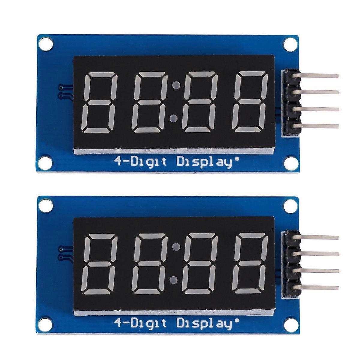 LED Segment Display Module 4Digit Tube Clock with Adjustable Brightness for Home Resin 0.36 inch