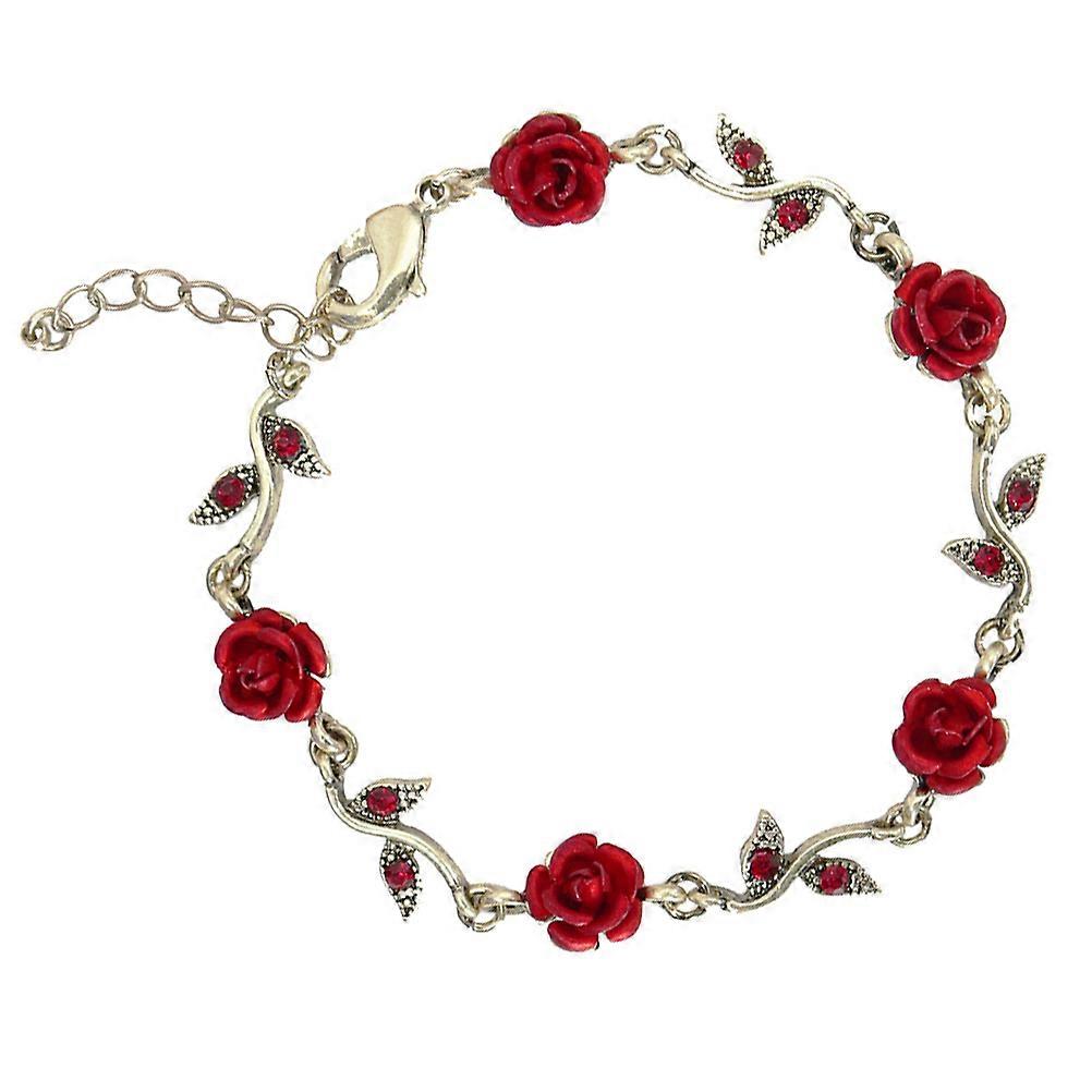 Elegant Rose Bracelet, Adjustable Fit with Lobster Clasp, Timeless Romantic Gesture