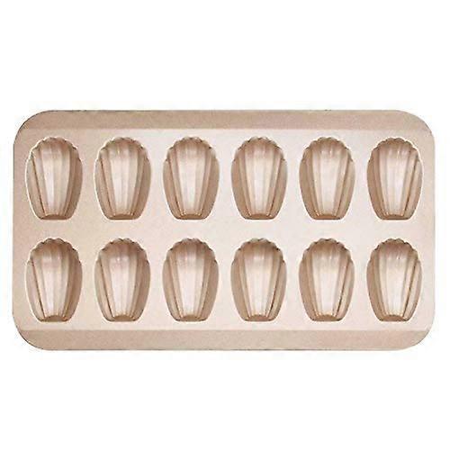 12-Cup Nonstick Madeleines Pan, Carbon Steel Shell-Shaped Baking Mold, Durable Baking Tool for Home Baking