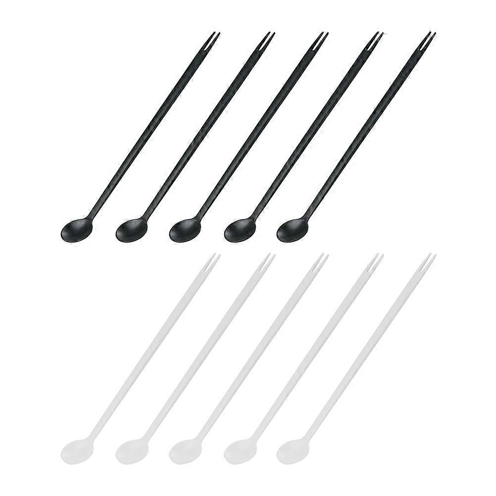 プラスチックミキシングスプーン10個ダブルヘッドデザインは、コーヒー、紅茶、その他の飲み物を簡単にかき混ぜるのに最適です