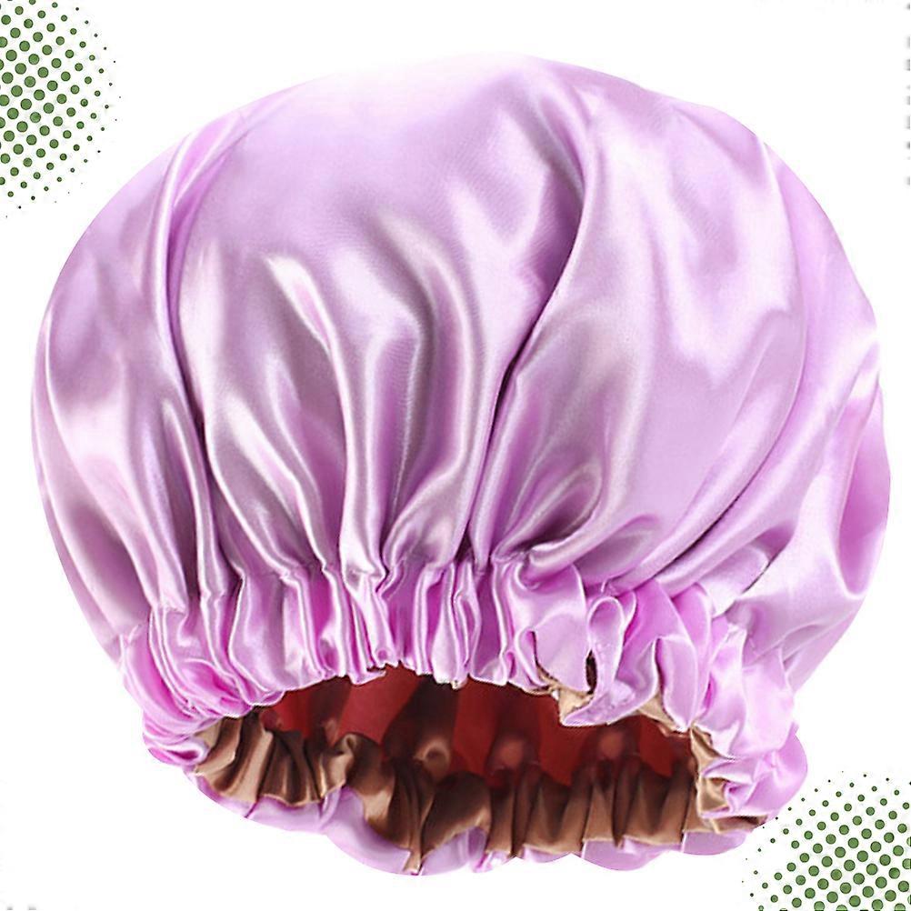 It sounds like you're referring to a product listing or description for a **double layer satin sleeping hat**. Here's a breakdown of the key features