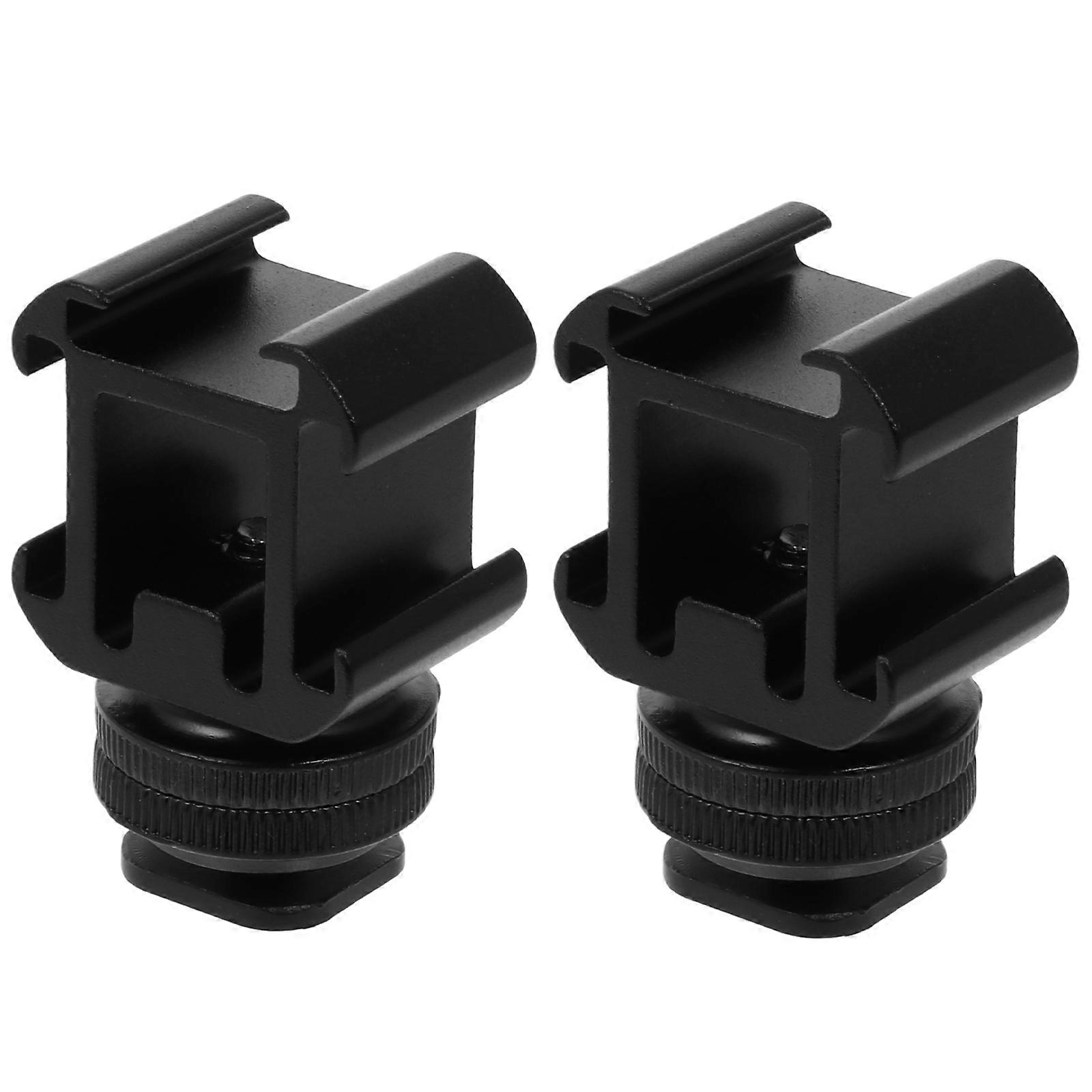 Black Hot Shoe Mount Adapter for Camera with Base and Durable Aluminum Alloy Construction