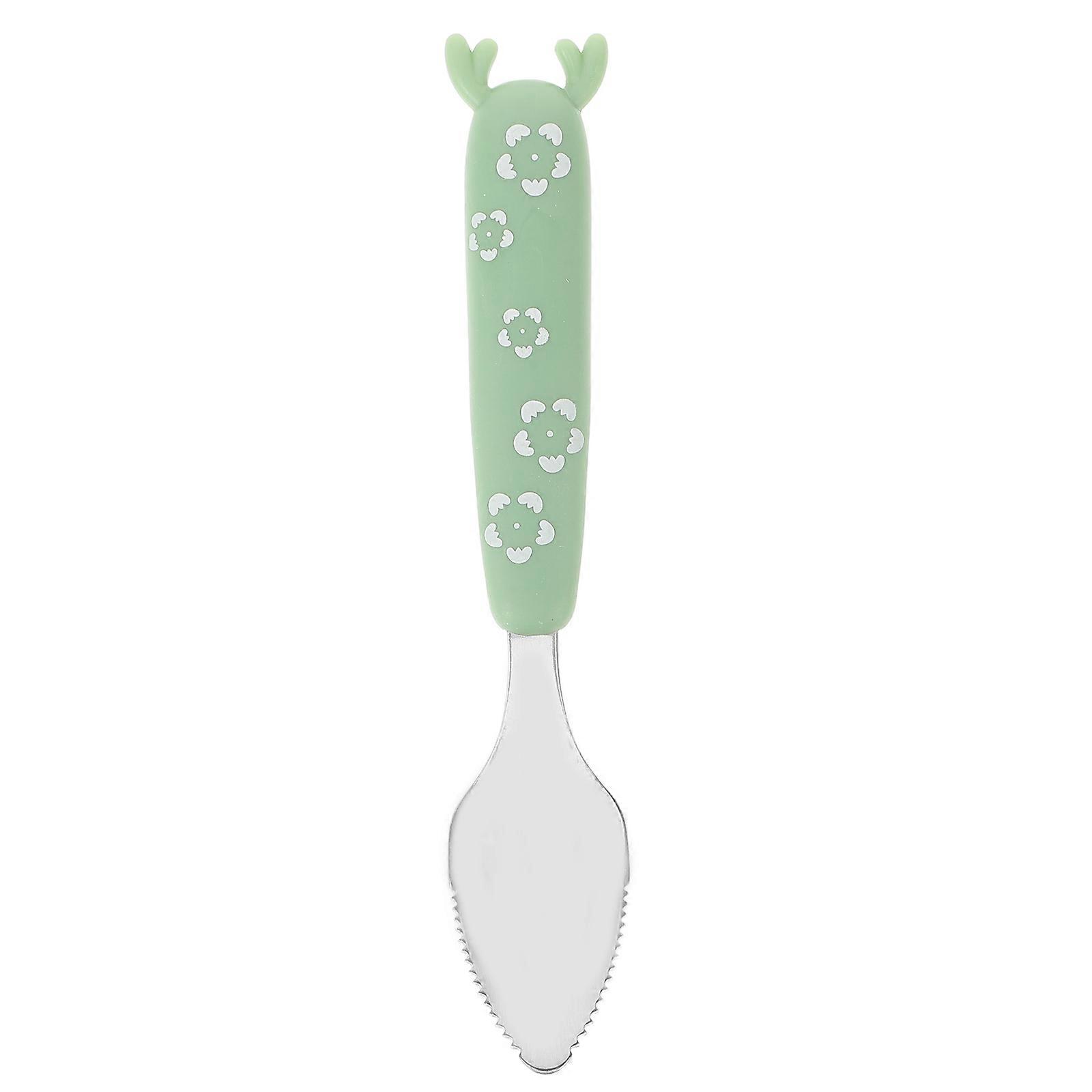 Masteelf 1pc Craft Serrated Spoons Stainless Steel Scraping Spoon Baby Fruit Mud Spoon