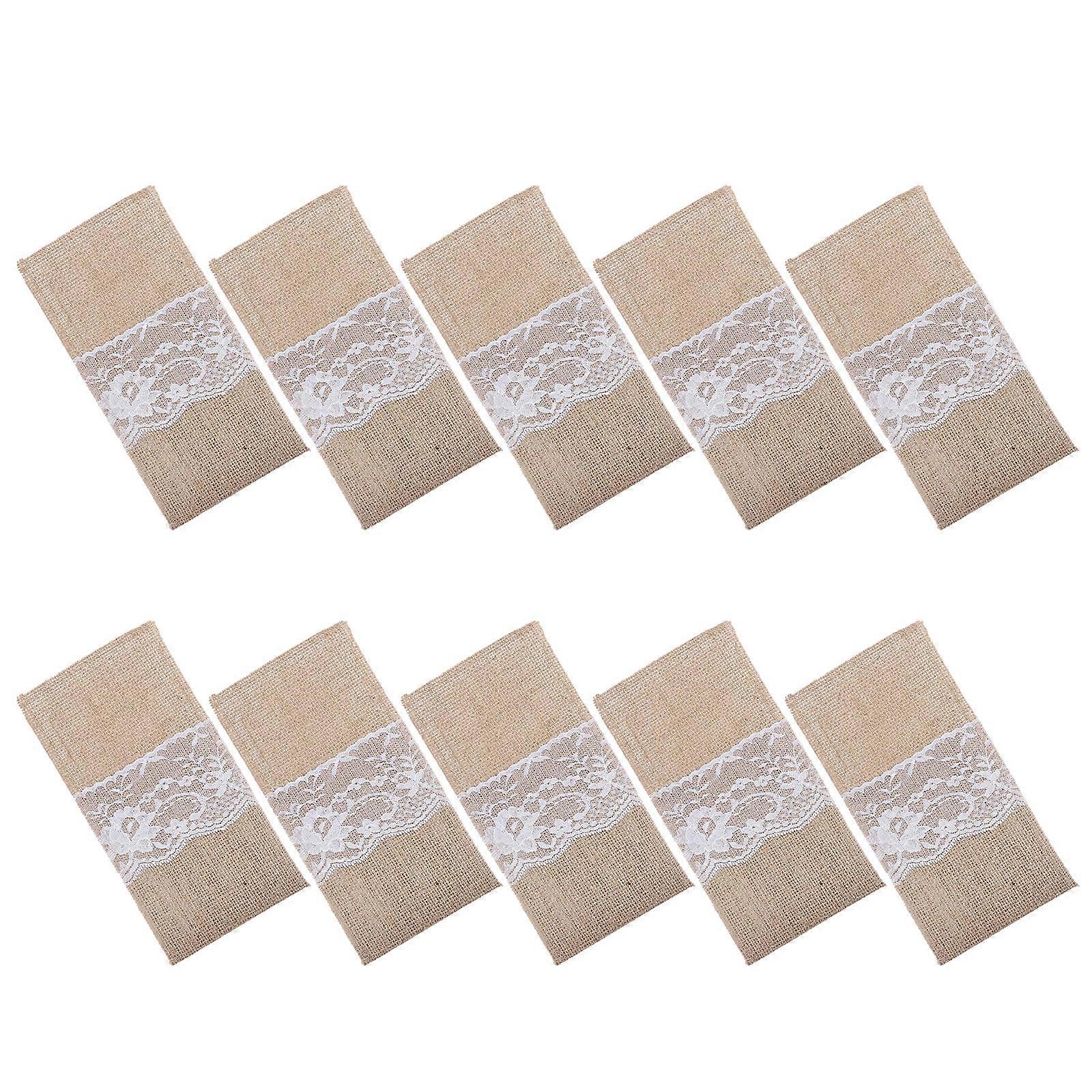 Dinner Fork Bag 10Pcs For Tableware Utilization At Weddings And Parties 22.5X11.2Cm Retro Aesthetic Material