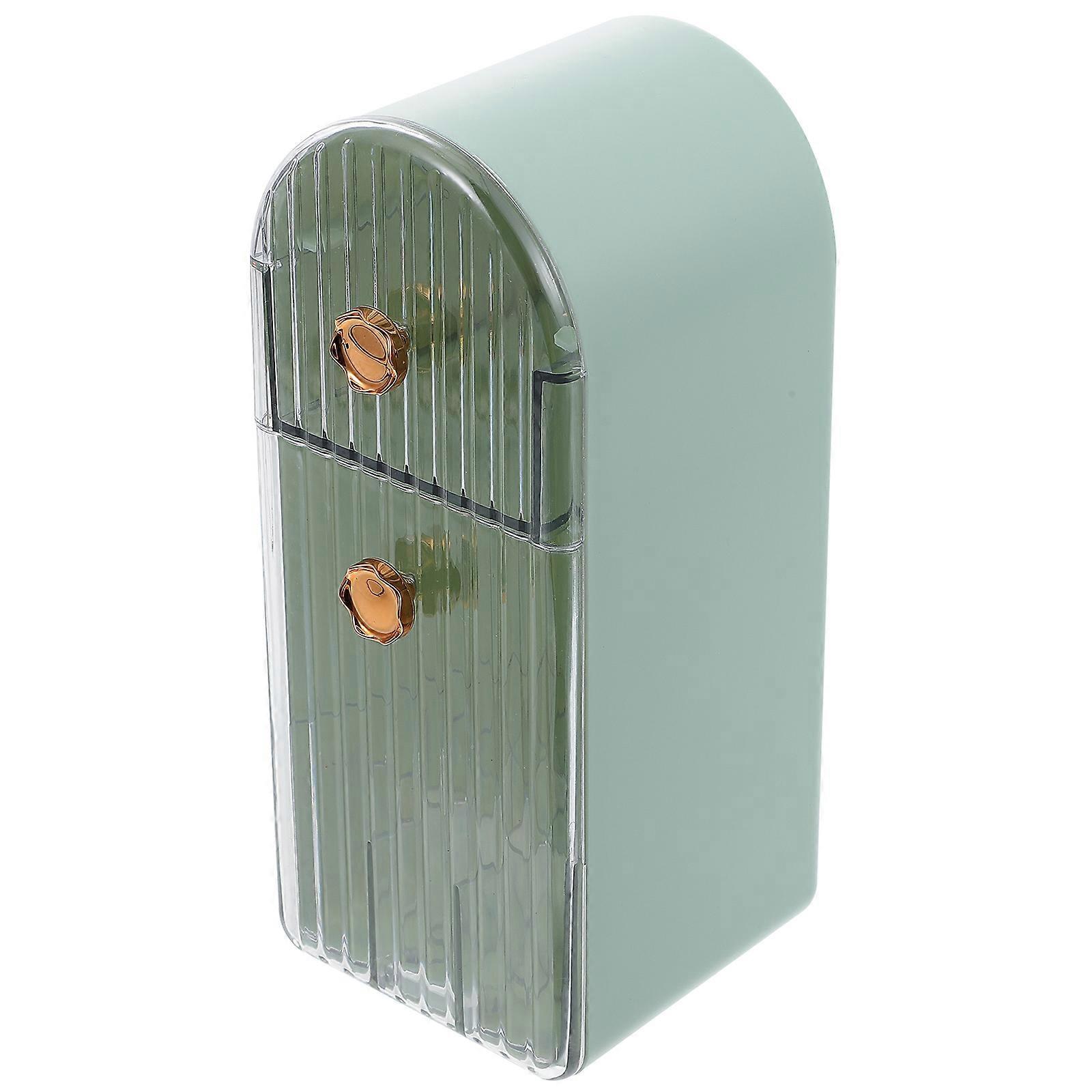 Green ABS Lipstick Storage Box for Desktop Organization Easily Accessible 7.8x5.1x3.1 Inches