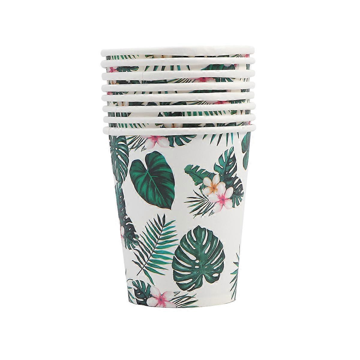 Hawaiian Tumbler Cups 8Pcs For Kids And Families Multi Color Paper Party Supplies Perfect For Summer Gatherings