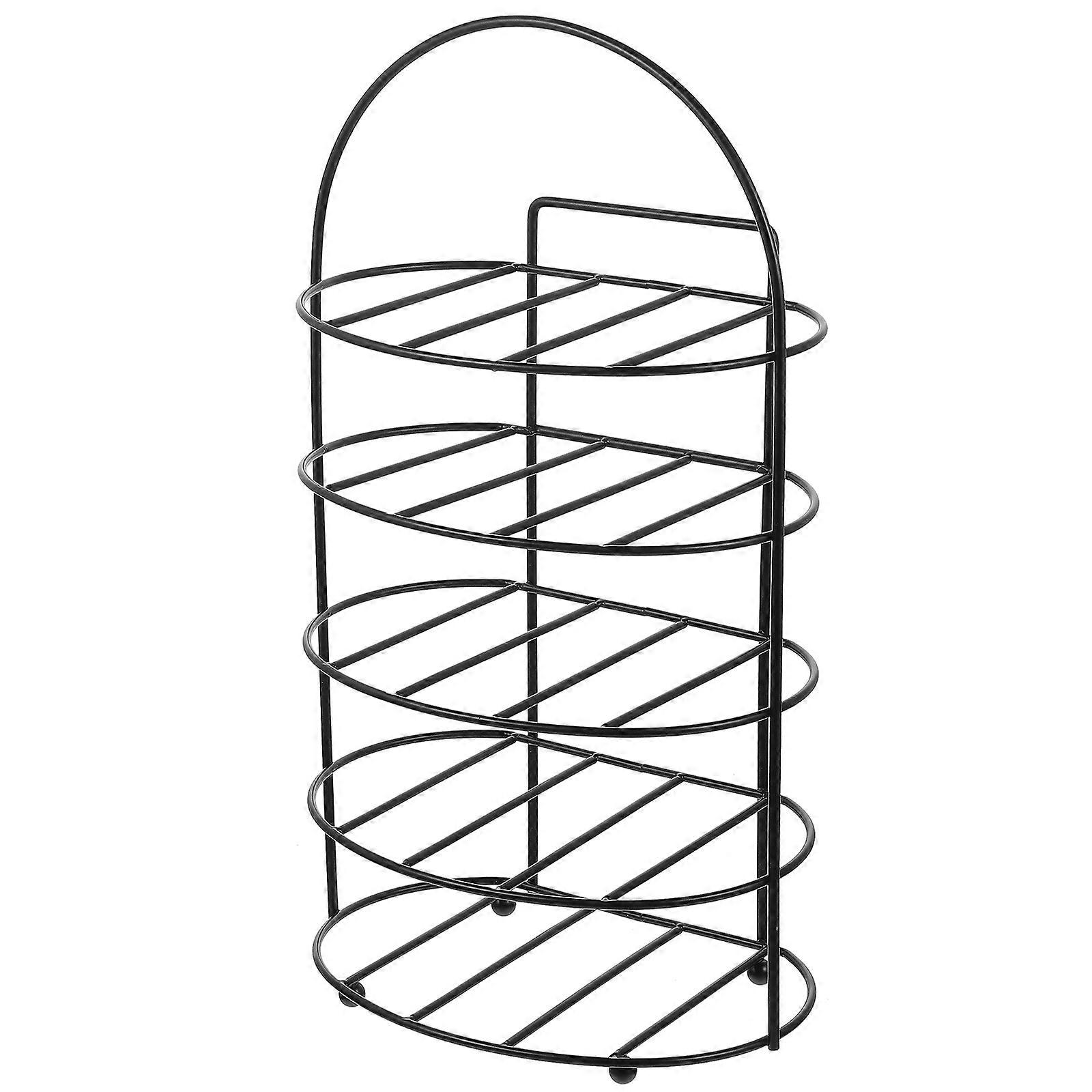 Black Multi-functional Kitchen Shelf for Home with Iron Material 3 Layers