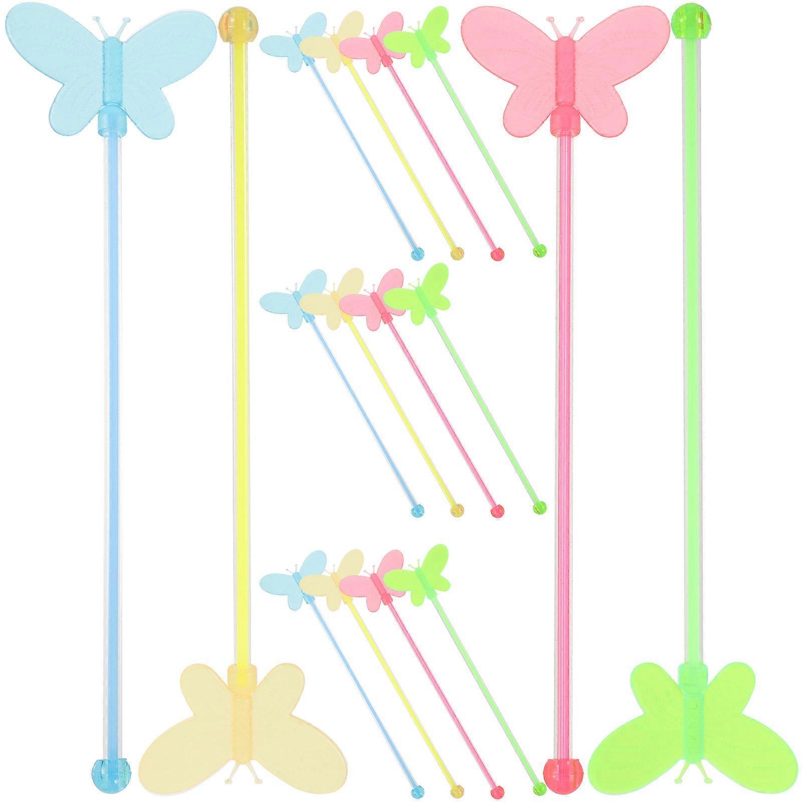 Cocktail Stirrer with Lovely for Parties Acrylic Drink Stirrers Assorted Color 25pcs