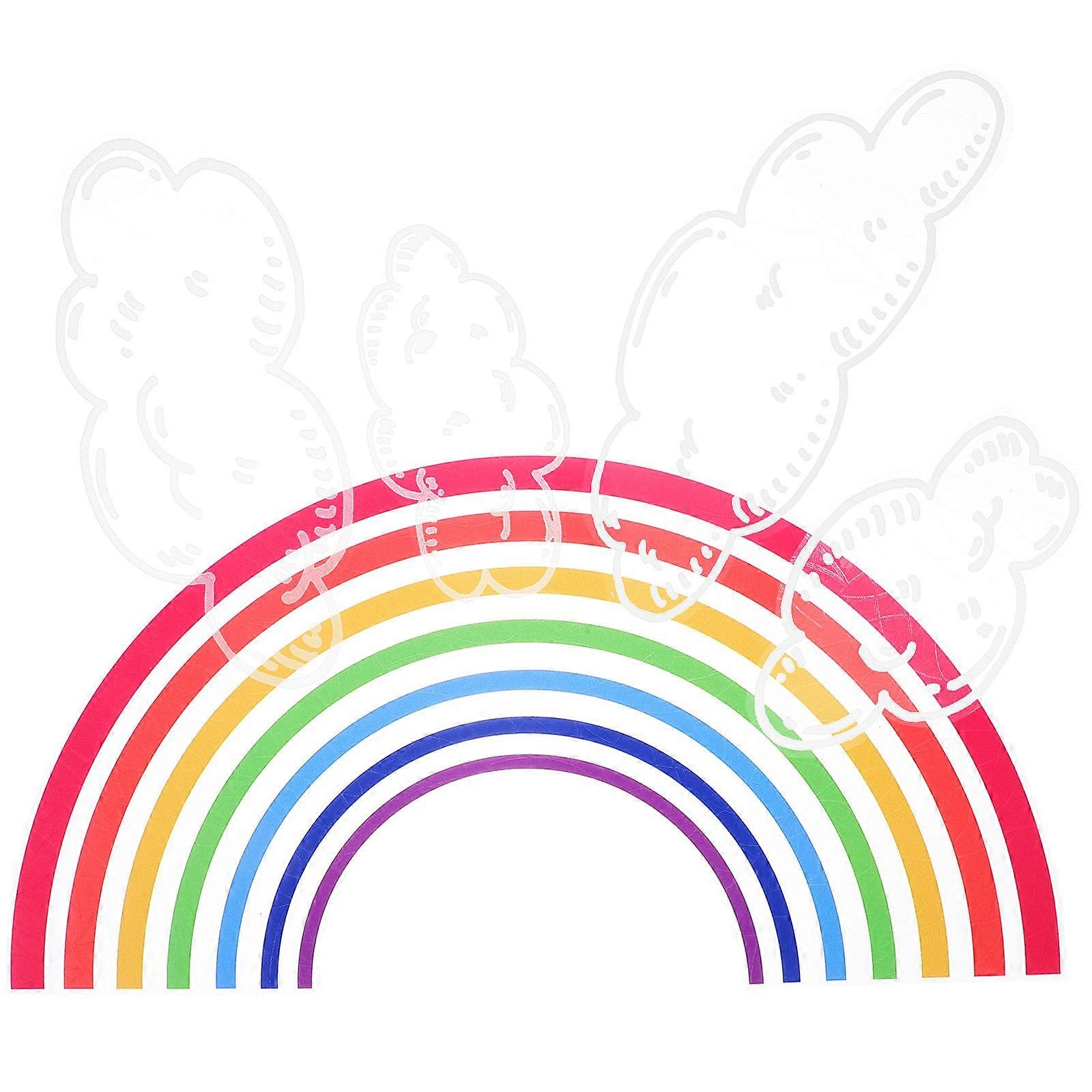 Assorted Color Static Window Cling for Decoration PVC Creative Rainbow Cloud Patterns Decal