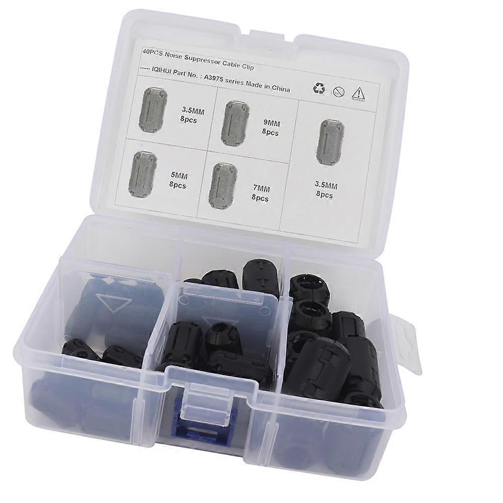 Power Cord Filter With Ferrite Core For Data Cable Suitable For Home Appliances Dimensions 16.40 X 5.80 X 1.80cm Functionality 40 Pcs