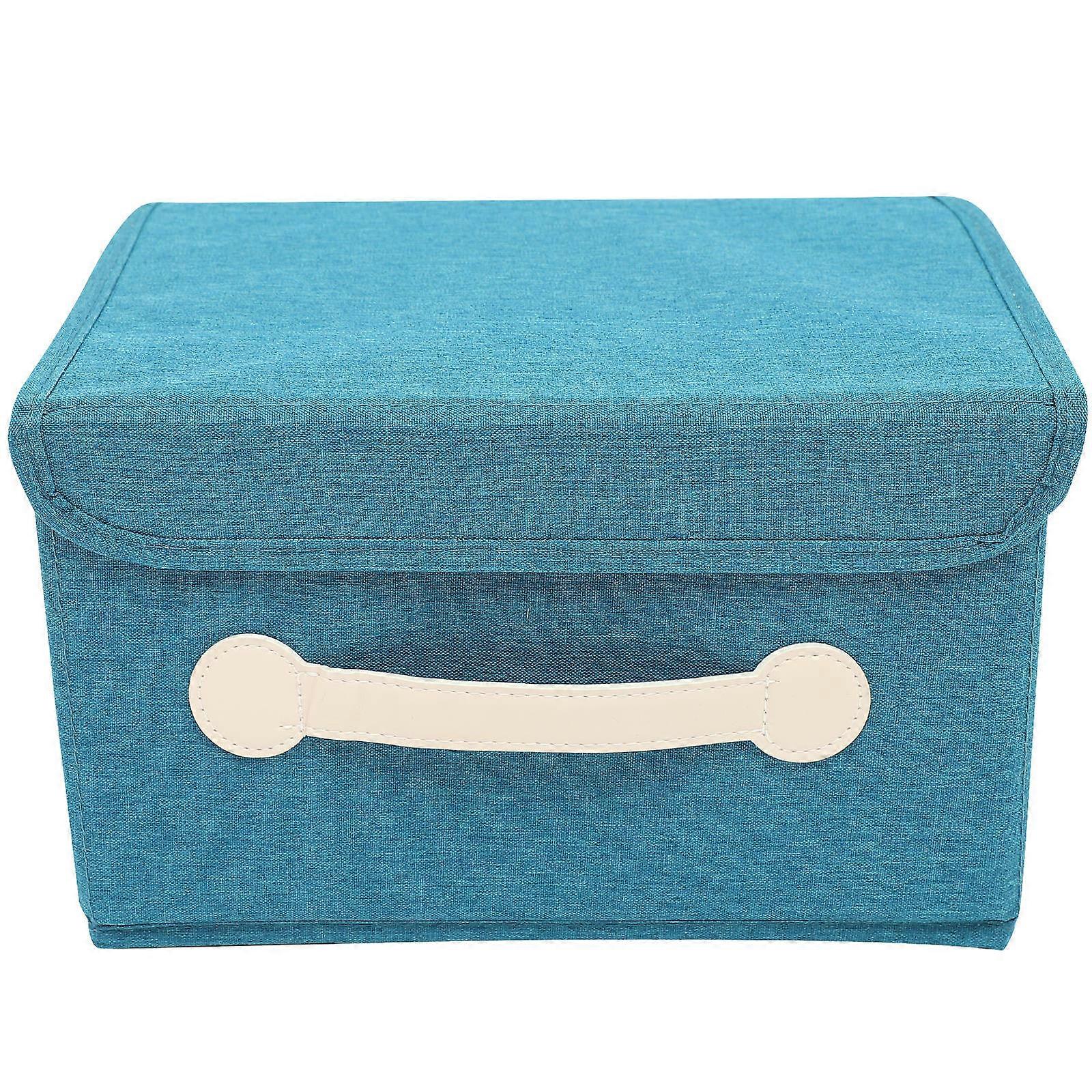 Foldable Sky-Blue Fabric Storage Box For Practical Home Use 1Set
