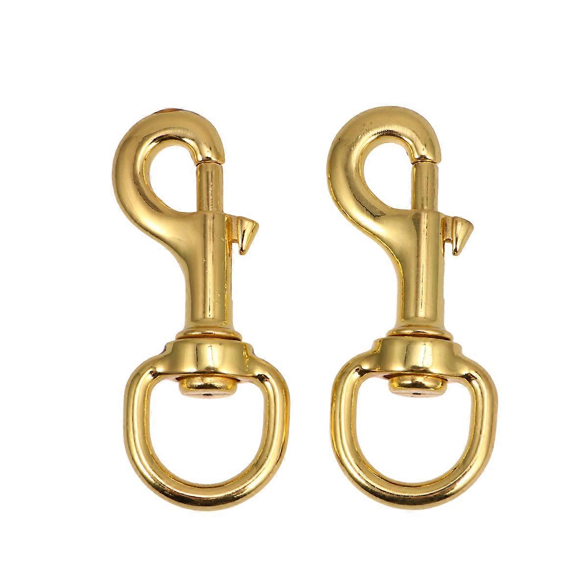 Golden Zinc Alloy Swivel Spring Hooks for Pet Collar Harness Accessories 2pcs 0.87x1.57in