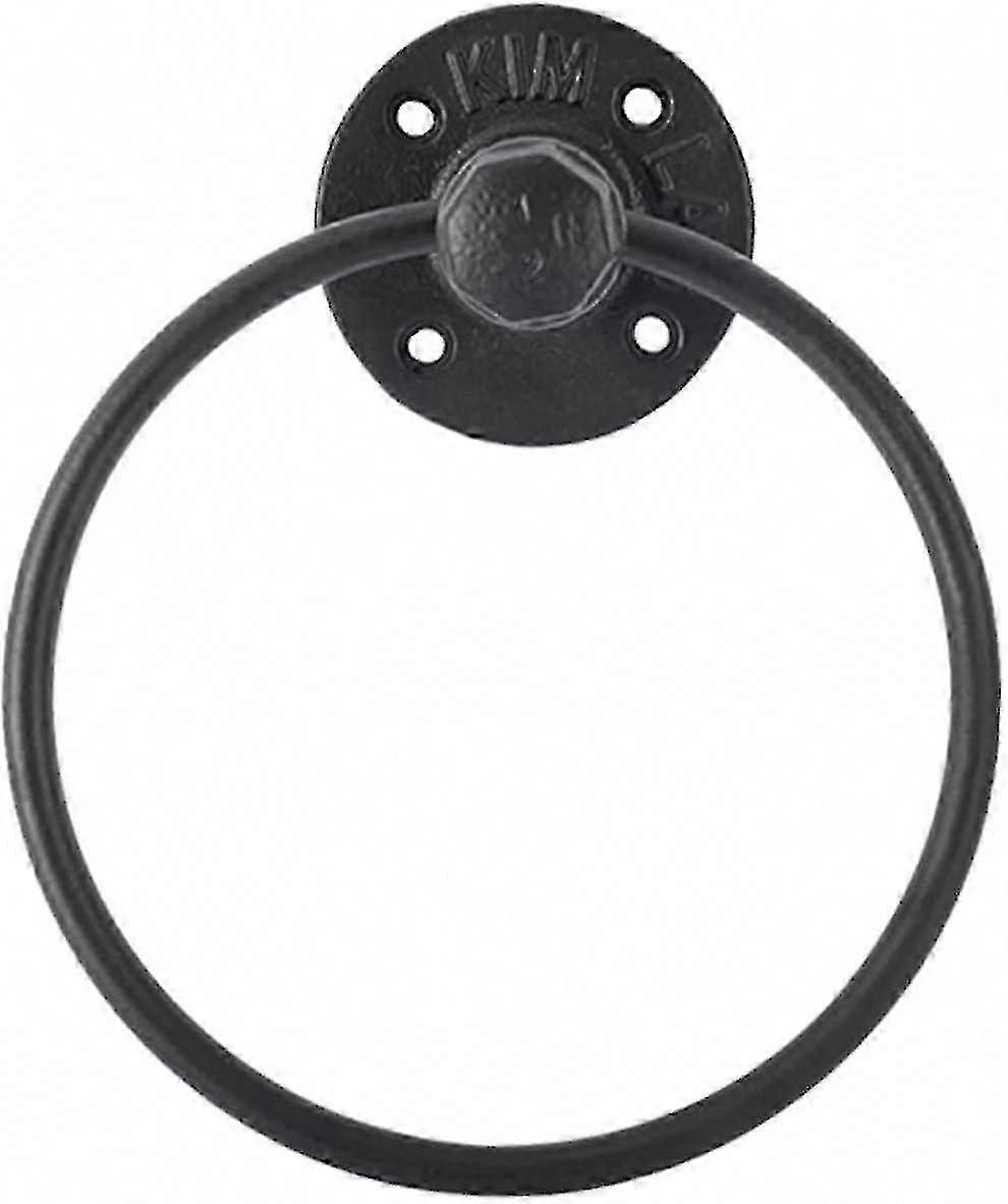 Wrought Iron Towel Ring Holder - Rustic Farmhouse Bathroom Decor