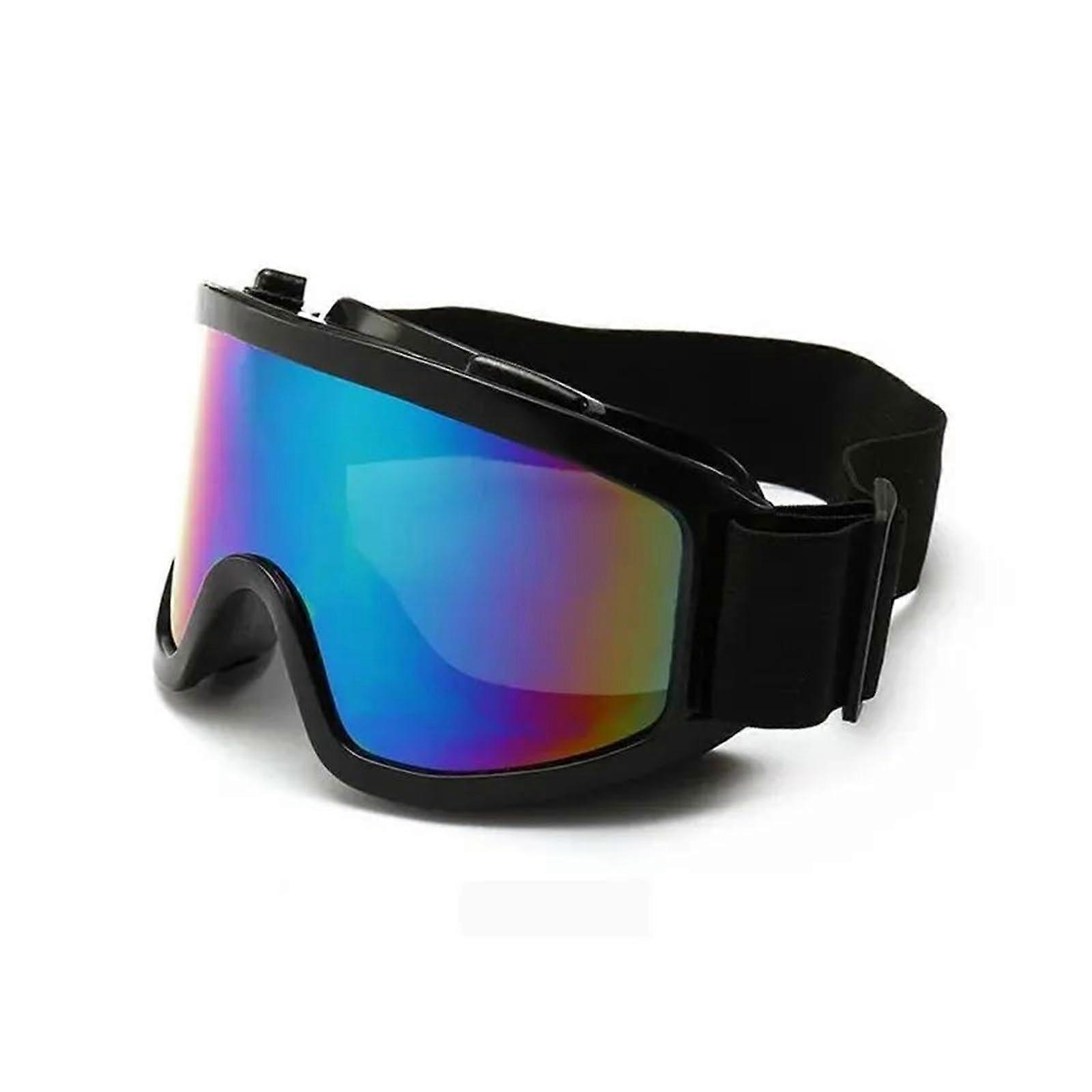 Scratchresistant motorcycle goggles, protective eyewear for helmets, windproof and dustproof, black.