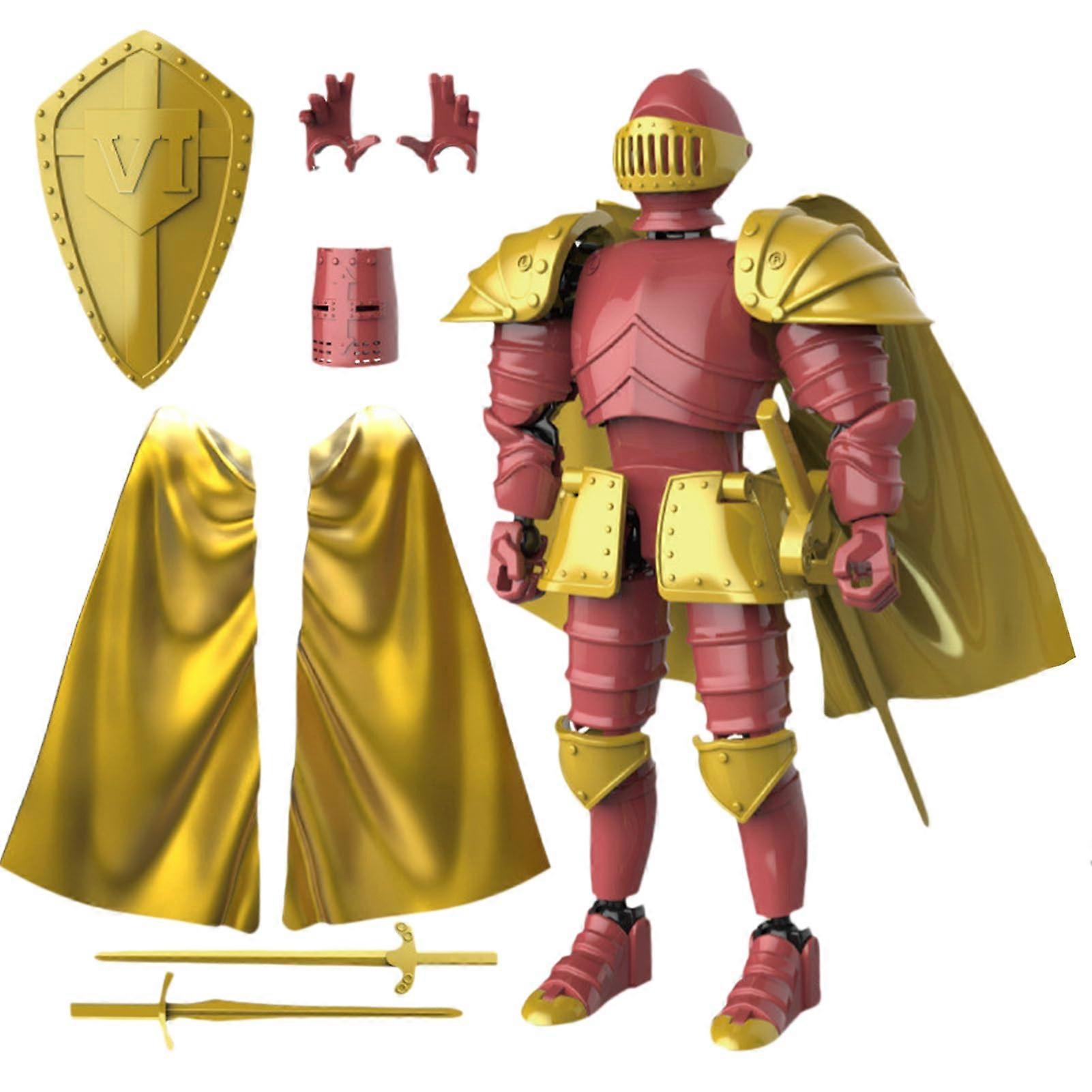 Movable Knight Action Figures 3D Printed Medieval Knight Statue Desk Decor Collectible Figurine