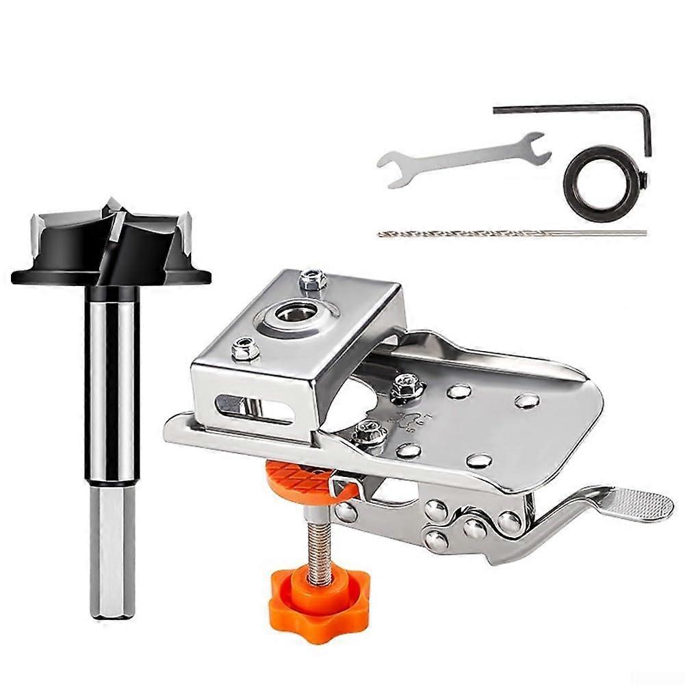 Reliable 35mm Concealed Hinge Drilling Jig Set for Precise Hole Alignment and Easy Installation - Woodworking Tool