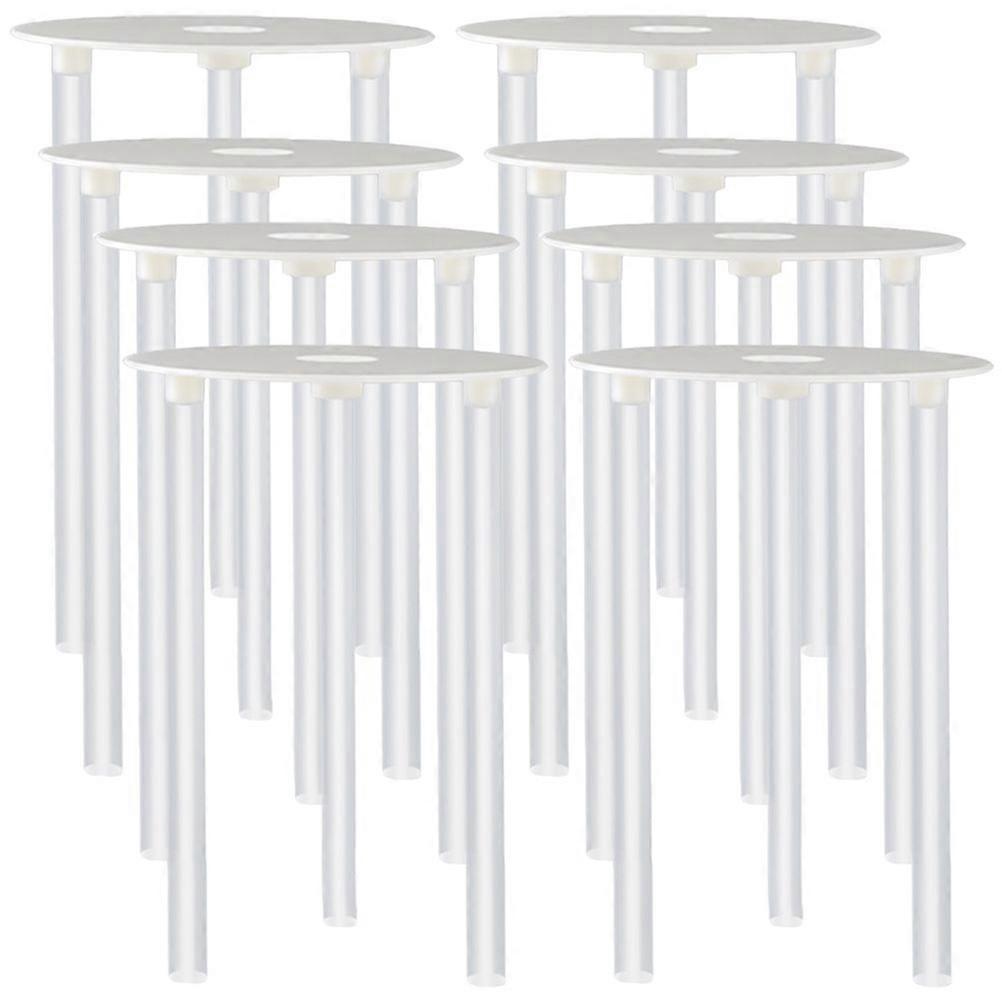 8sets Cake Separator Plates Plastic Cake Holders Set Tiered Cake Construction Stacking Tools