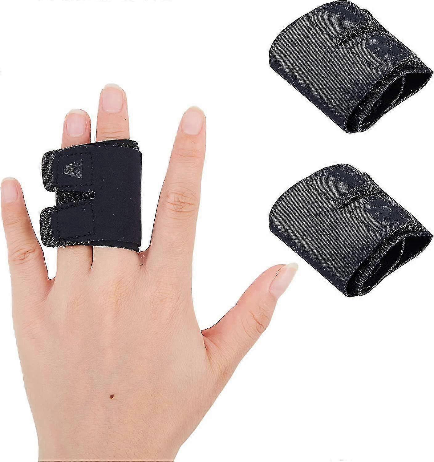 2PCs Adjustable Elastic Trigger Finger Splints for Sport Injuries - Reusable Finger Support Sleeves & Finger Splint
