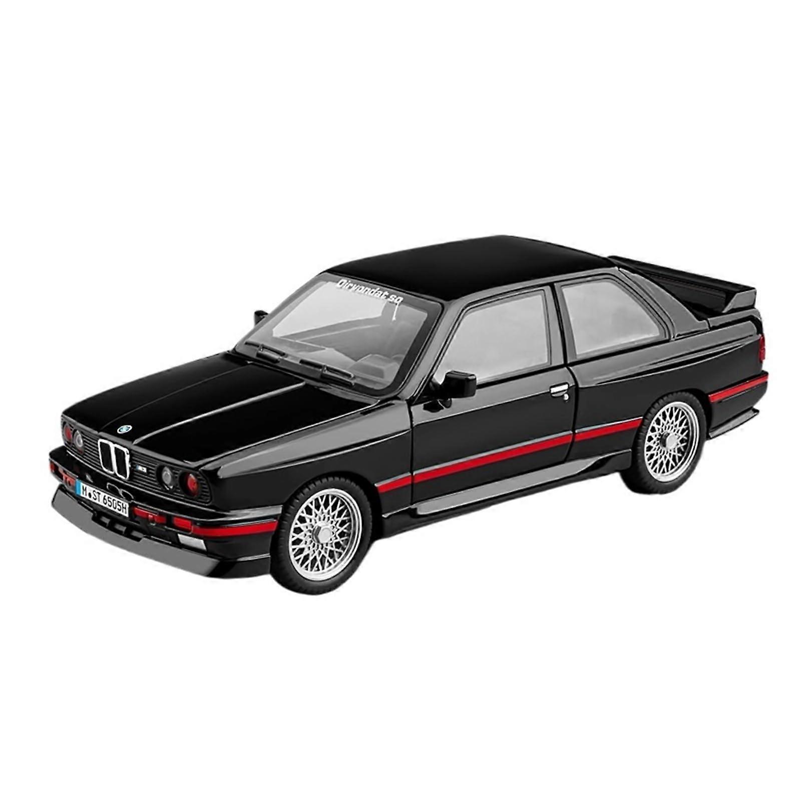 Druckguss 1:24 BMW M3 E30 M4 Alloy Simulation Model with Sound and Light, Pullback Miniature Collection E30 Black