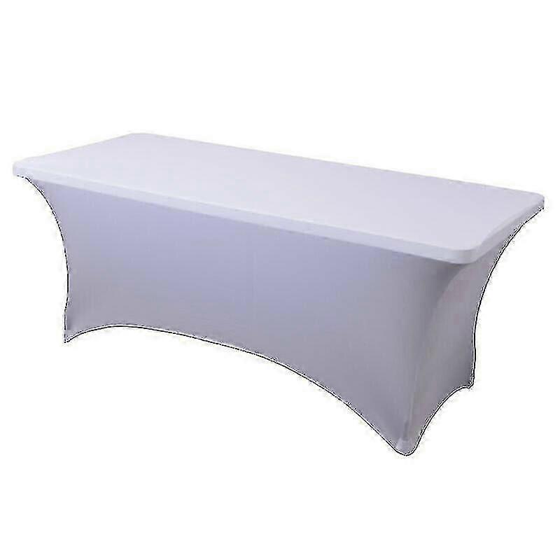 4/6ft Rectangular Stretch Tablecloth Spandex Tight Fit Table Cover Dj Tradeshows