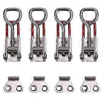 4PCS Adjustable Toolbox Case Metal Toggle Latch Catch Clasp Quick Release Clamp Anti-Slip Push Pull