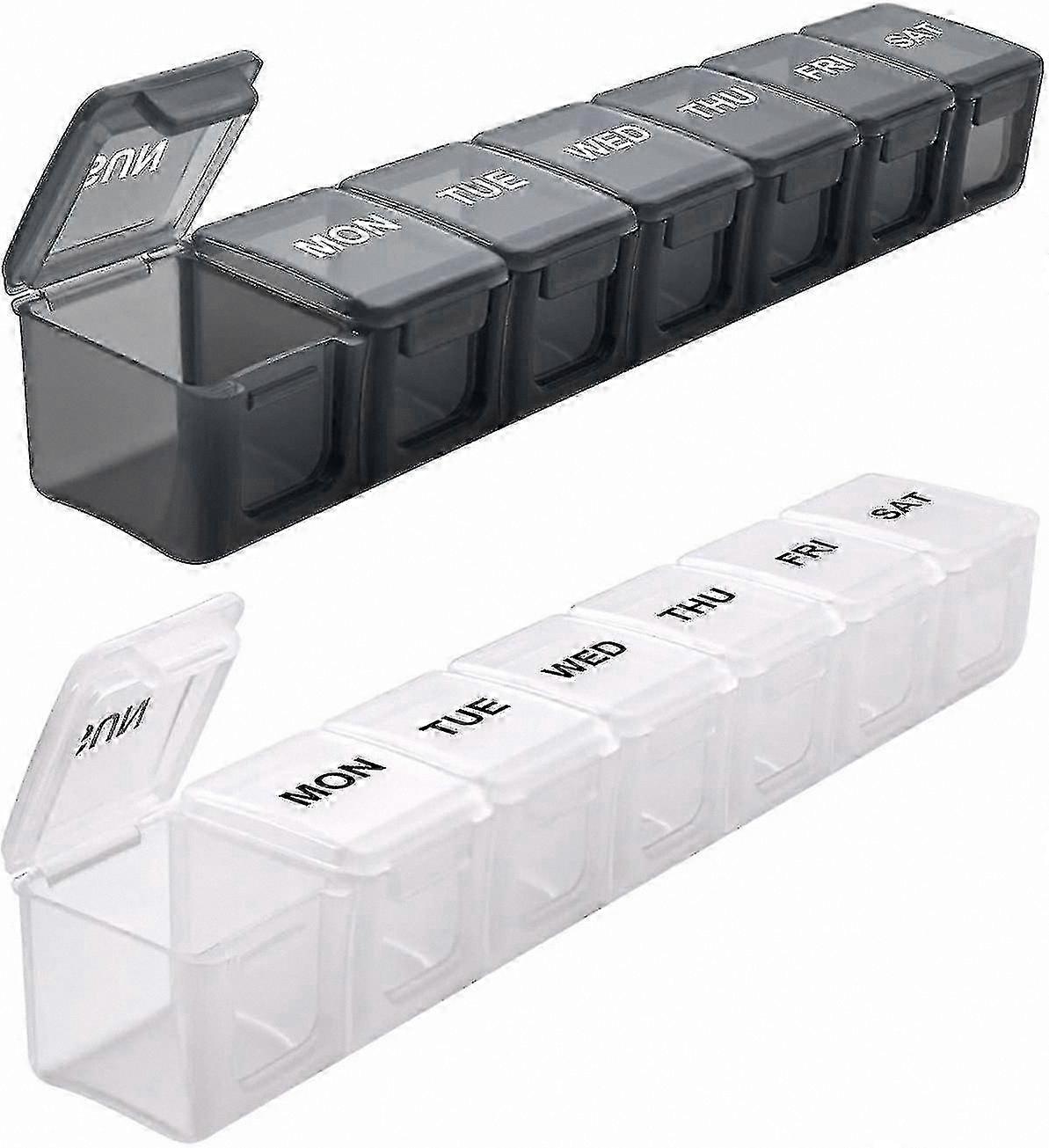 XL Weekly Pill Organizer, 2 Pack Large Daily Medication Cases