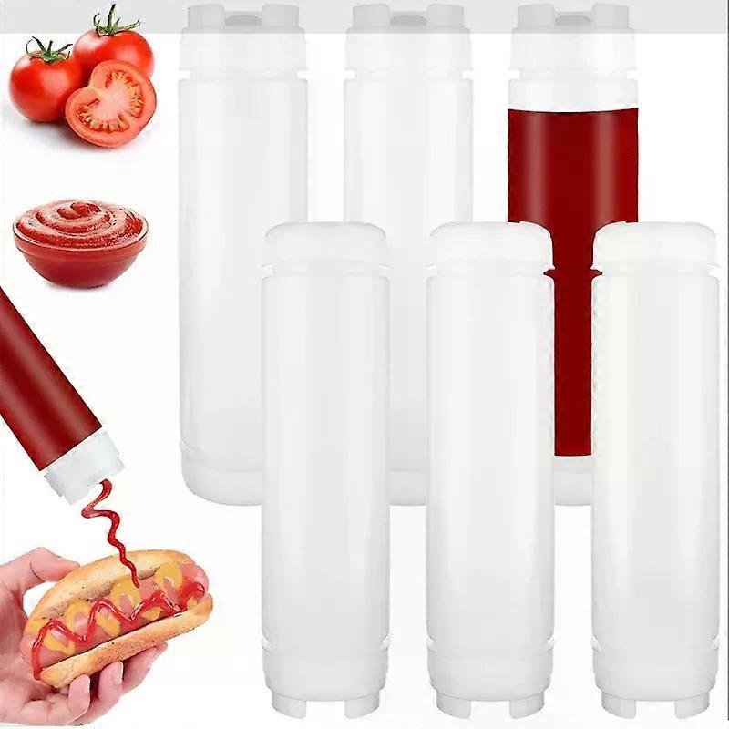 Big Capacity Plastic Sauce Bottles Double Head Squeeze Bottles Tomato Catchup Dispenser Kitchen Tools