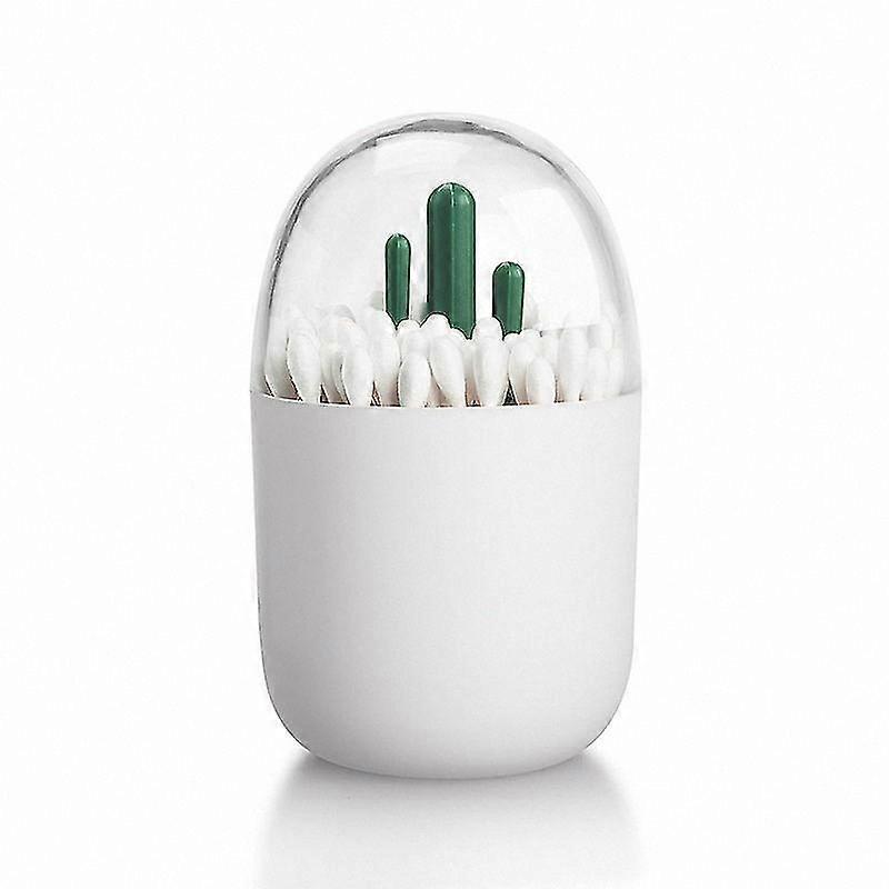 Transparent Toothpick and Cotton Swab Storage Container with Dust-Free Design for Home and Office Use