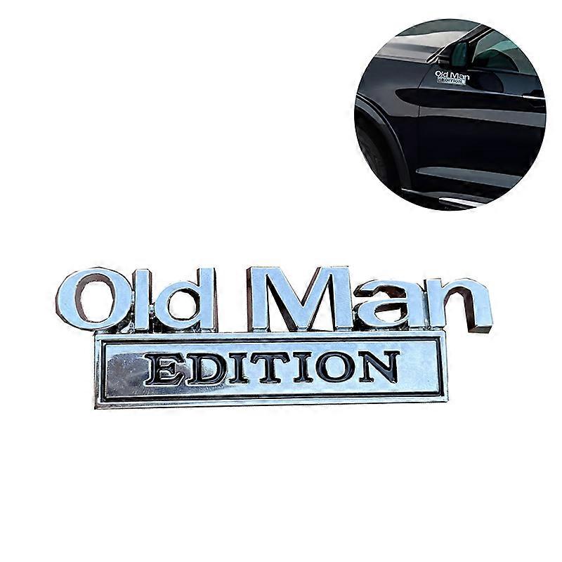 Old Man Edition Car Emblem,3D Metal Badge Sticker For Car,Truck,SUV,Motorcycle,Funny Weatherproof Nameplate Decal