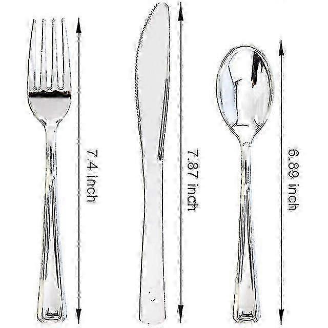 75 Pieces Rose Gold Plastic Silverware - Disposable Cutlery Set - H...