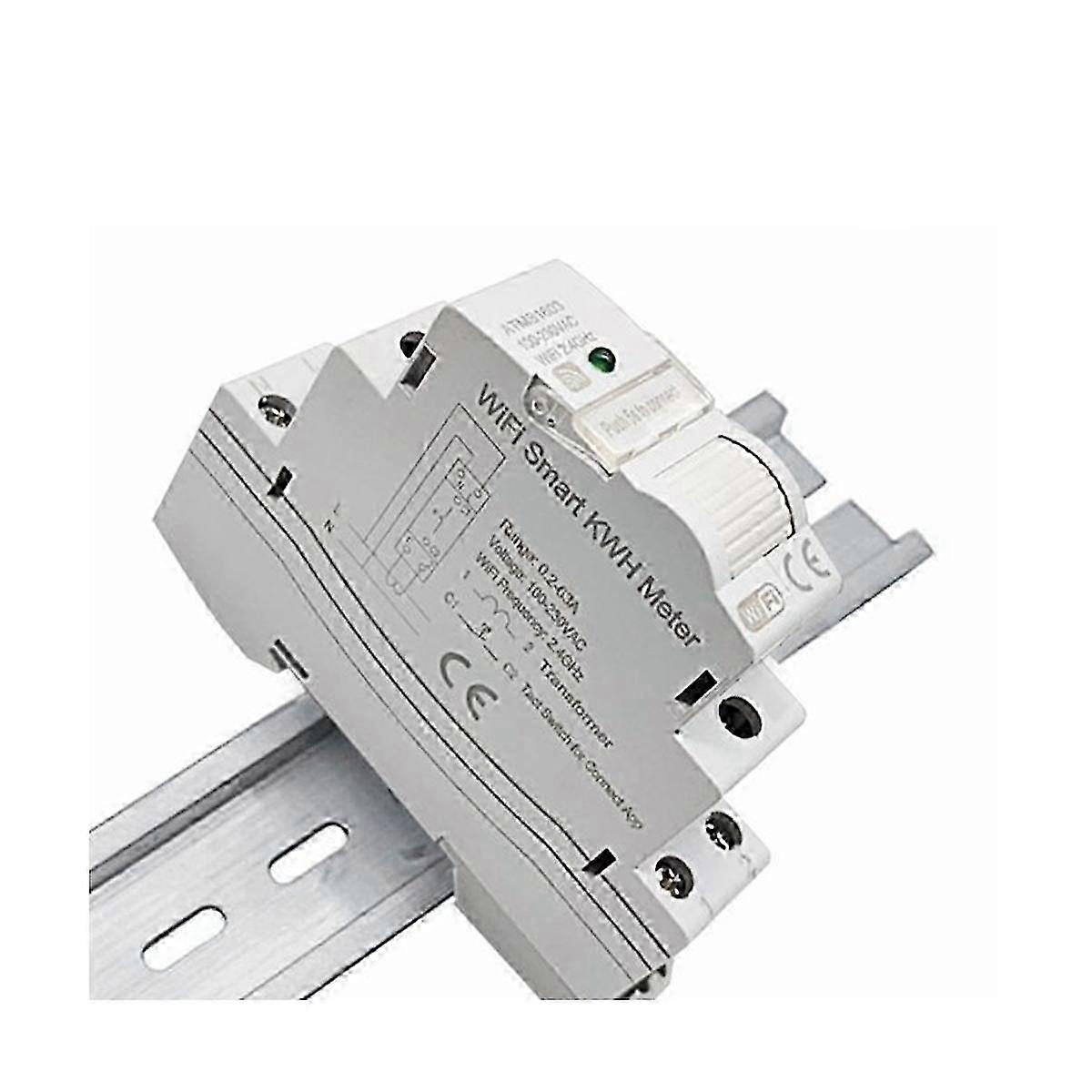 Tuya Smart WiFi Electricity KWH Meter Din Rail Single Phase AC 110V 230V CT AC Meter App Real Time Monitor(63A)