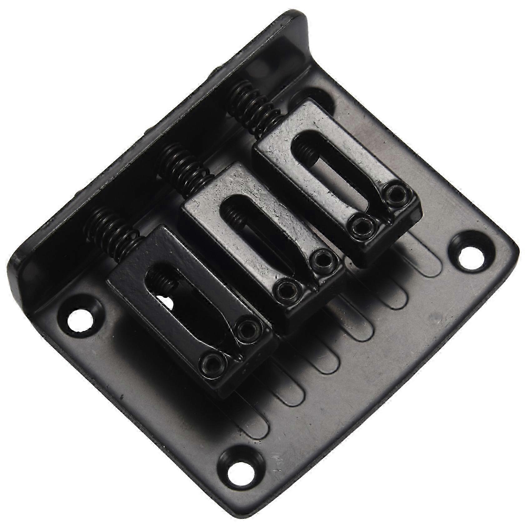 3-string BLACK Top Loading Hard-tail Bridge for Cigar Box Guitars & More