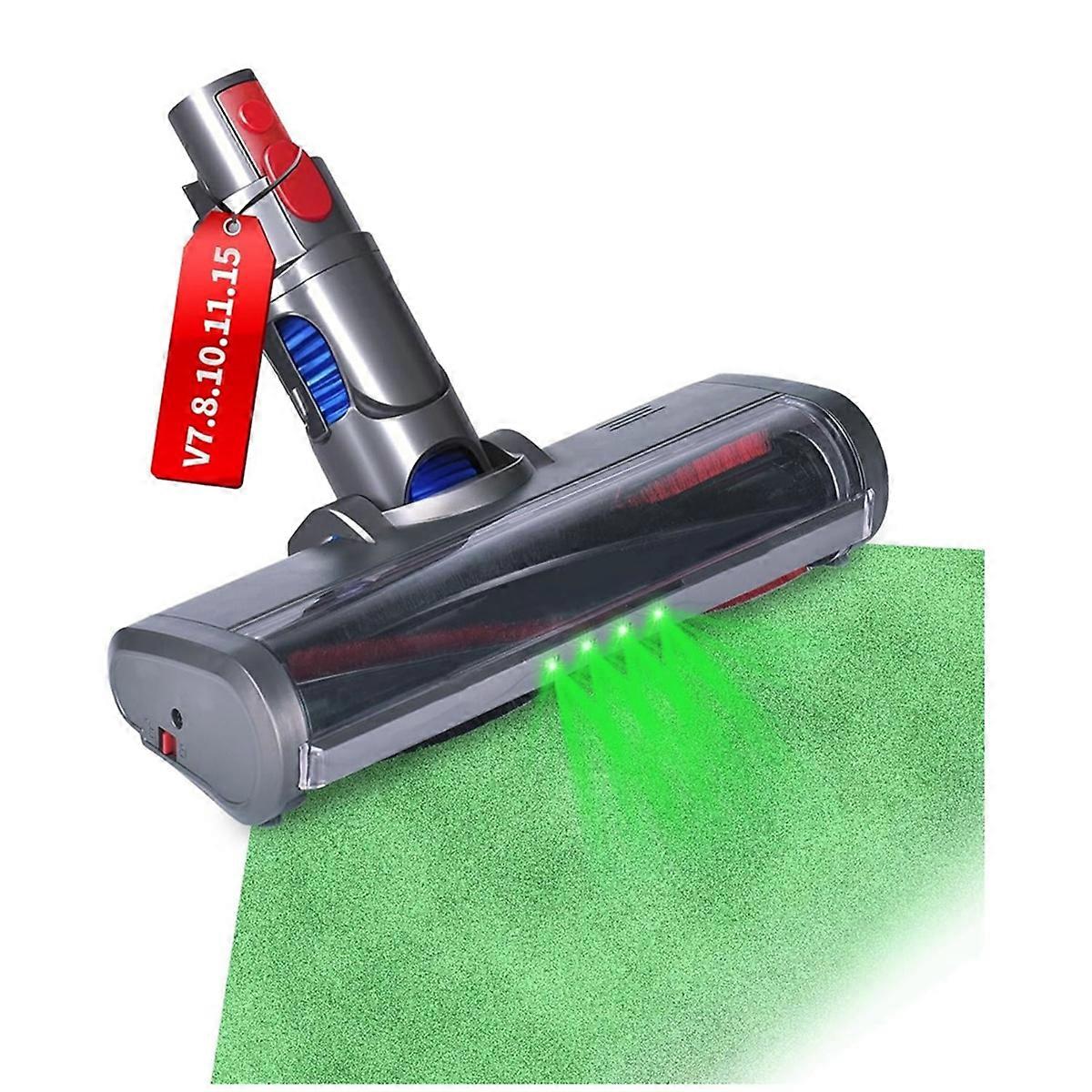 Brush Head for Vacuum Cleaner V7, V8, V10, V11, V15, Replacement Part Floor Brush with LED Green Lig