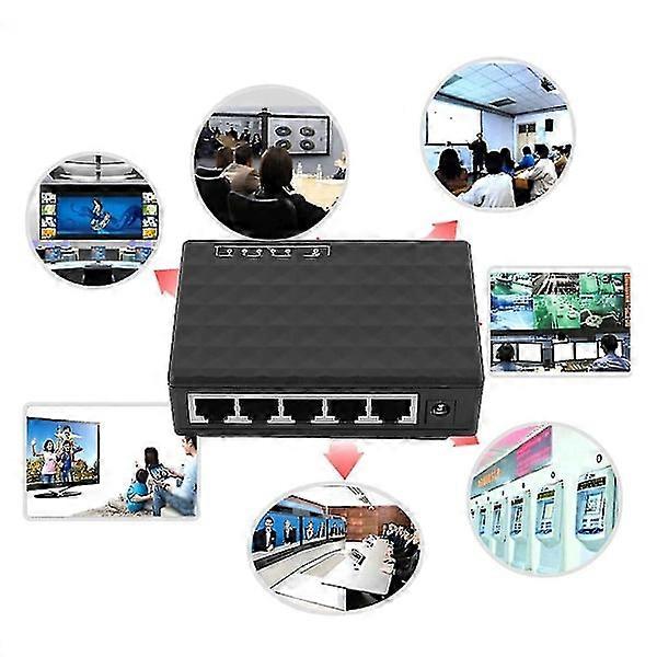 5-Port 100-1000 Mbps Ethernet Power Adapter Switch