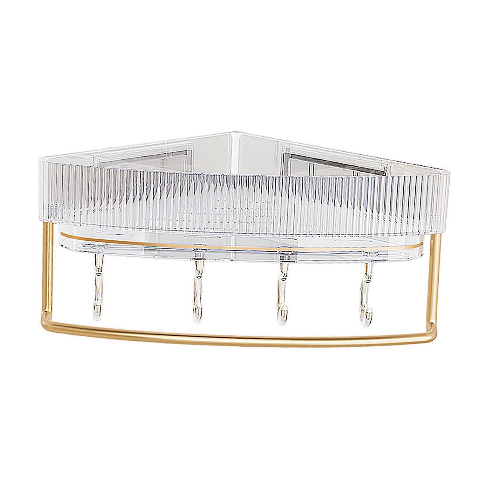Clear Corner Wall Basket Shelf 225x225x123mm Triangular Rack