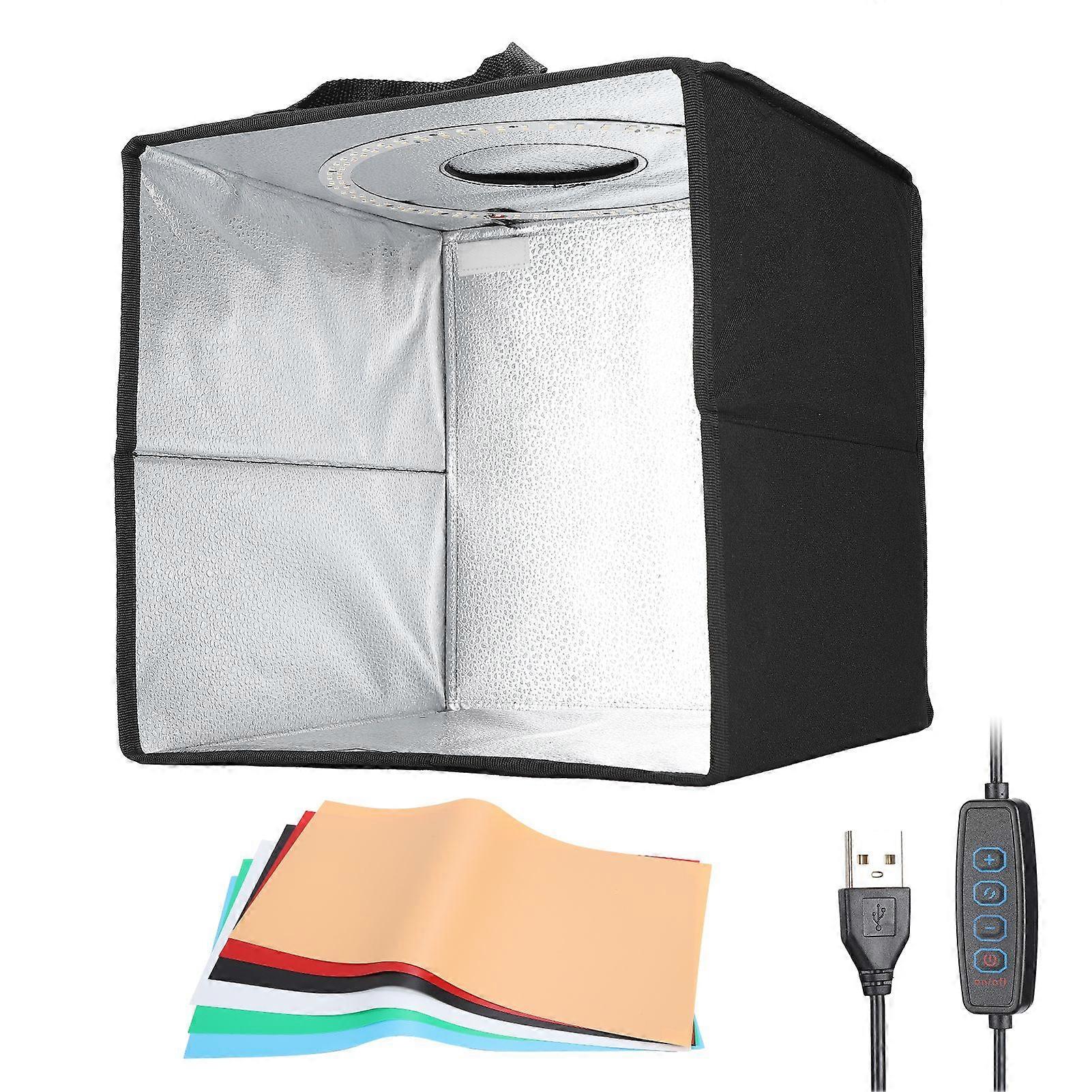 Photo Studio Foldable Portable Shooting Tent Box with 6 Colors Backdrops LED Lights