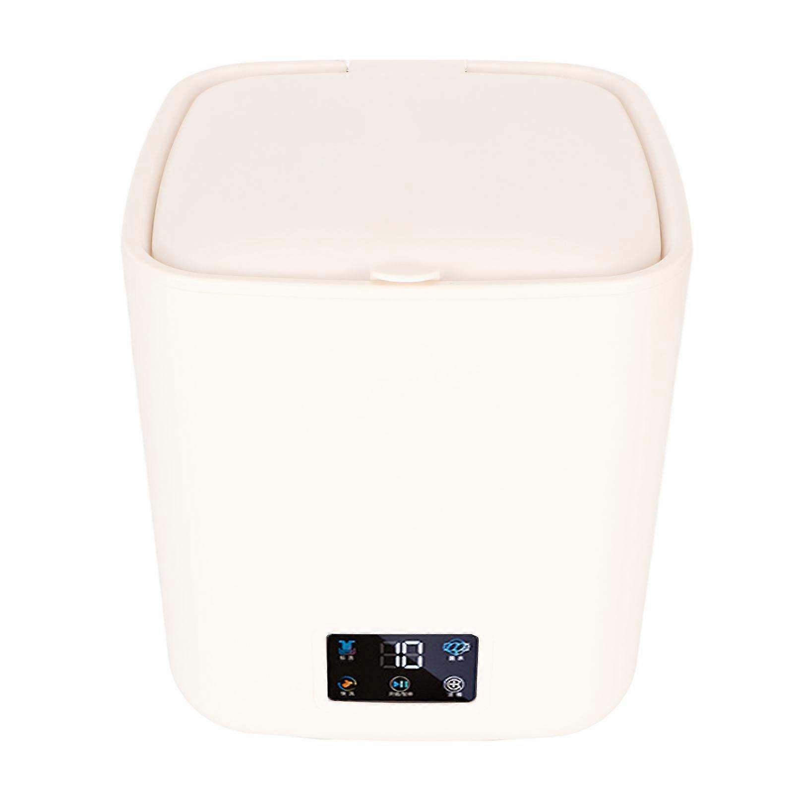 Automatic 7L Portable Washing Machine Beige 30x27x27cm Touch Screen