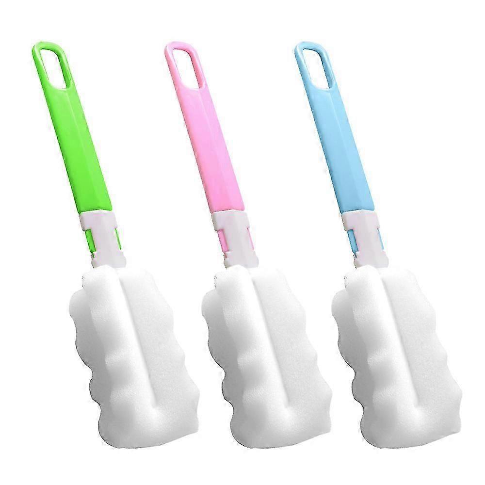 Sponge Clean Brush With Adjustable Plastic Handle For Coffee Glasses Pot Cup Bottle
