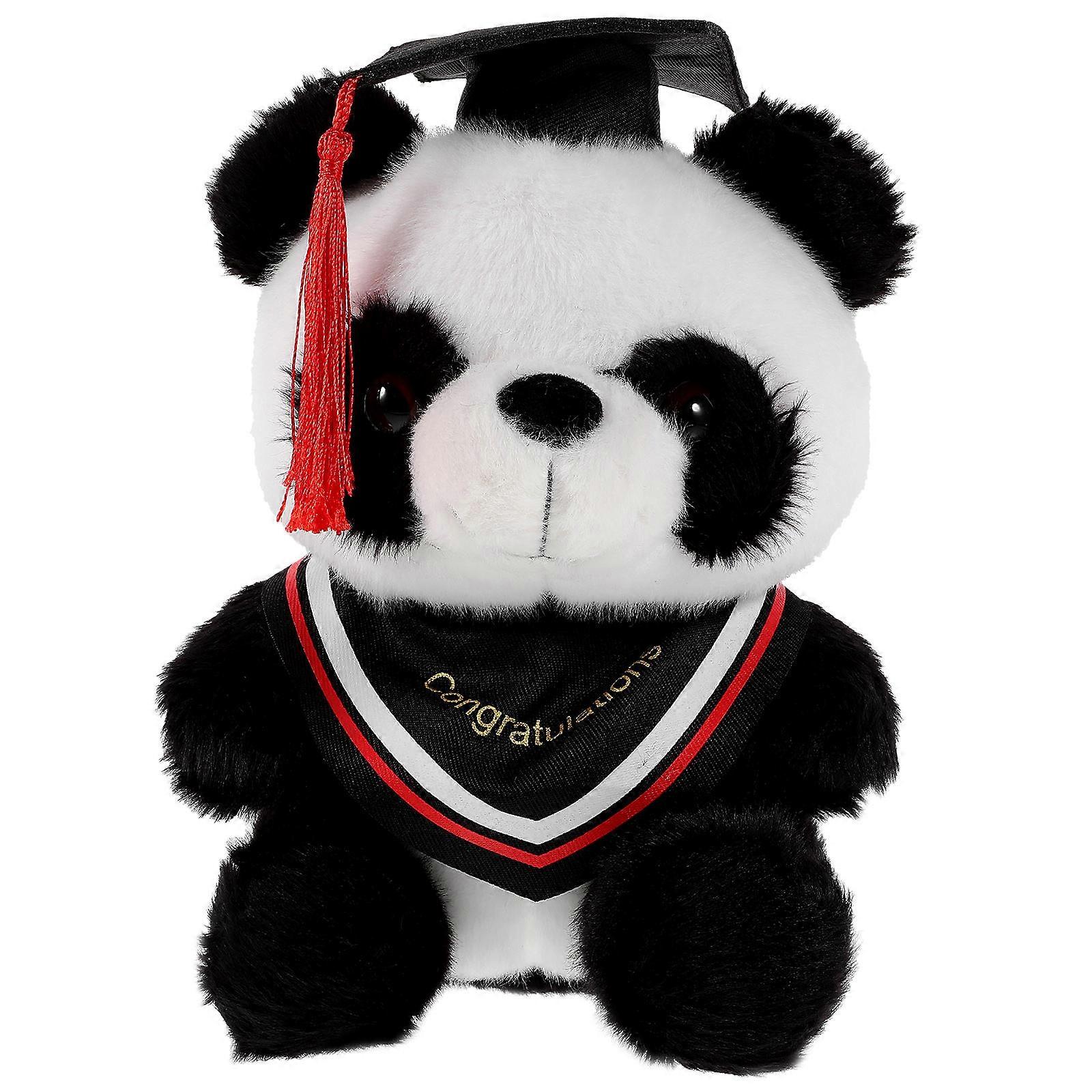 Graduation Plush Panda Doctor Doll for Party Use 1 Piece Red Plush Toy