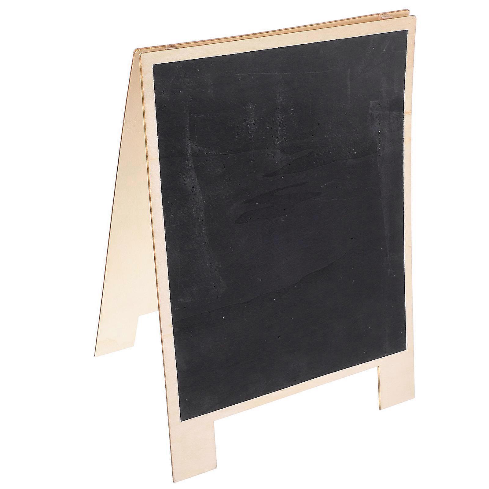 Wooden Chalkboard Sign for Writting with Stable Stand and Natural Wood Construction Black 12.5 x 9 Inches
