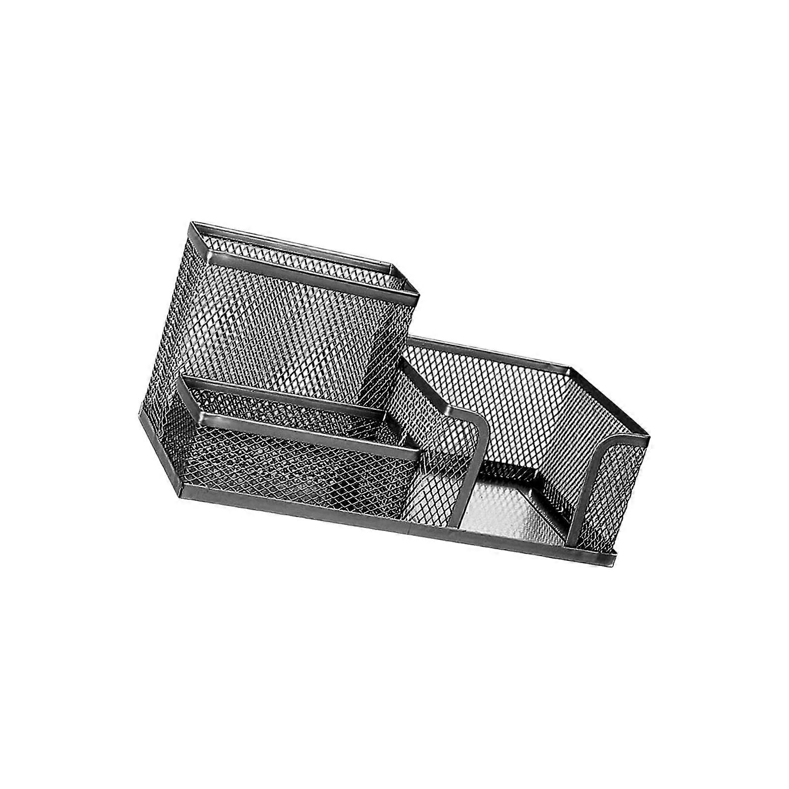 Large Capacity Pencil Holders Office Shelf with Note Holders 3 Compartments Pencil Storage Box Desk Organizer For Home Multicolor