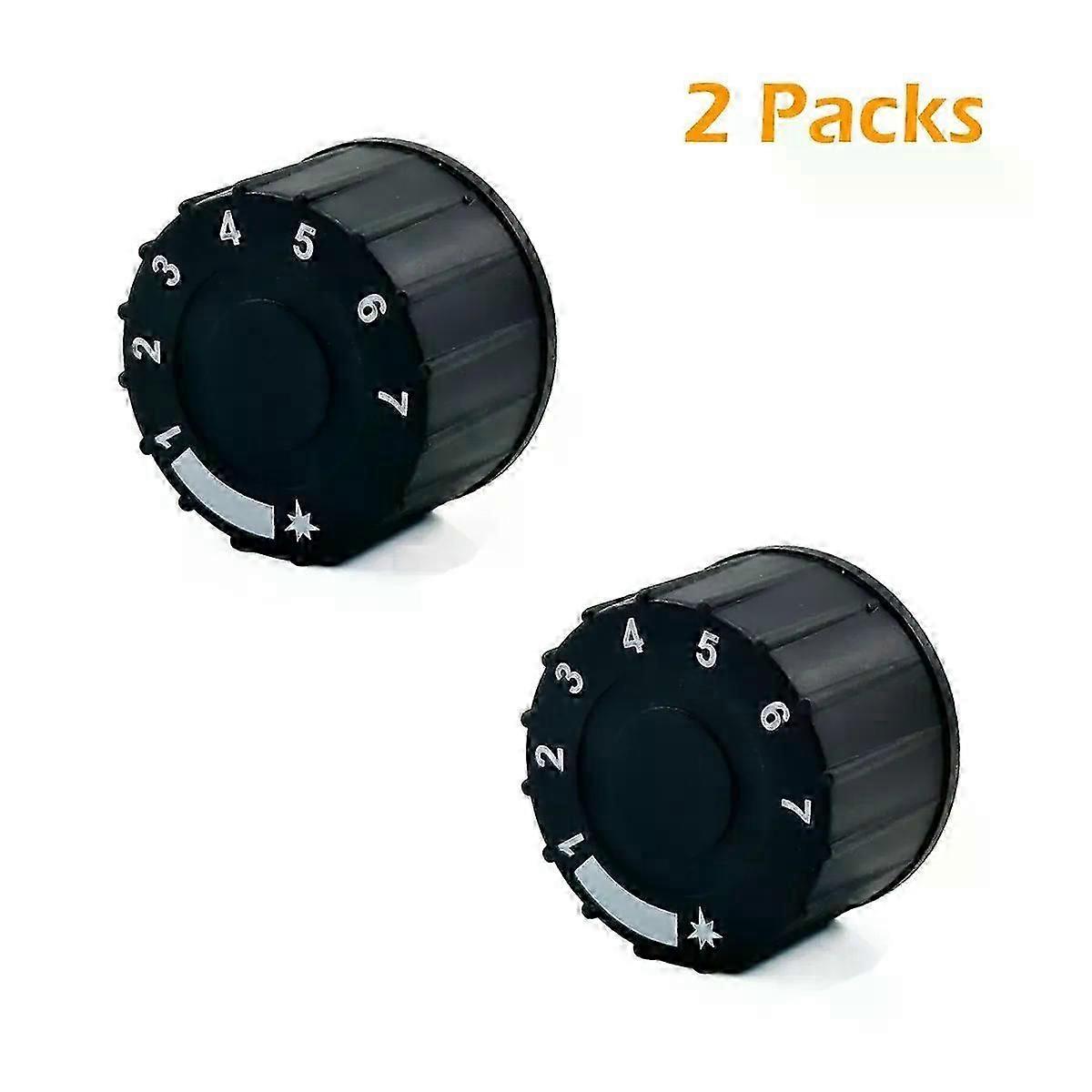 MINISIT Thermostat 710 Model Replacement Gas Control Thermostat Valve Knob Temperature Control Handle Black Plastic Switch 2PCS