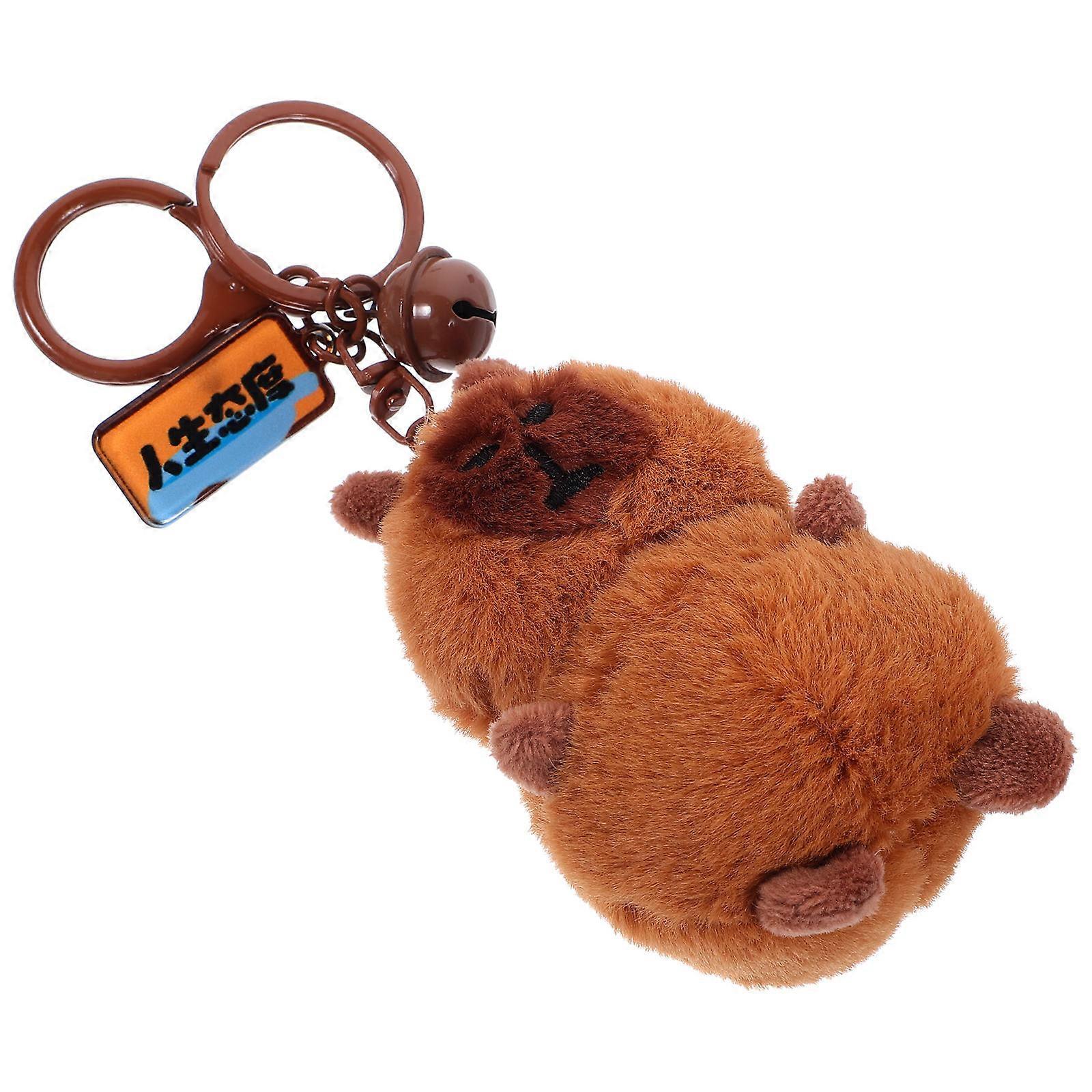 Stuffed Pendant Shape for Wallet Brown Plush Gift 1Pcs