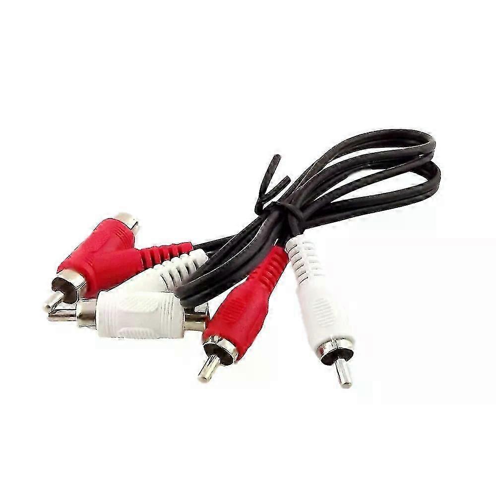 1pc RCA Stereo Audio Piggyback Cable 2 x RCA Phono Male to 2x RCA Male and Female Piggyback Cord 15FT/5FT